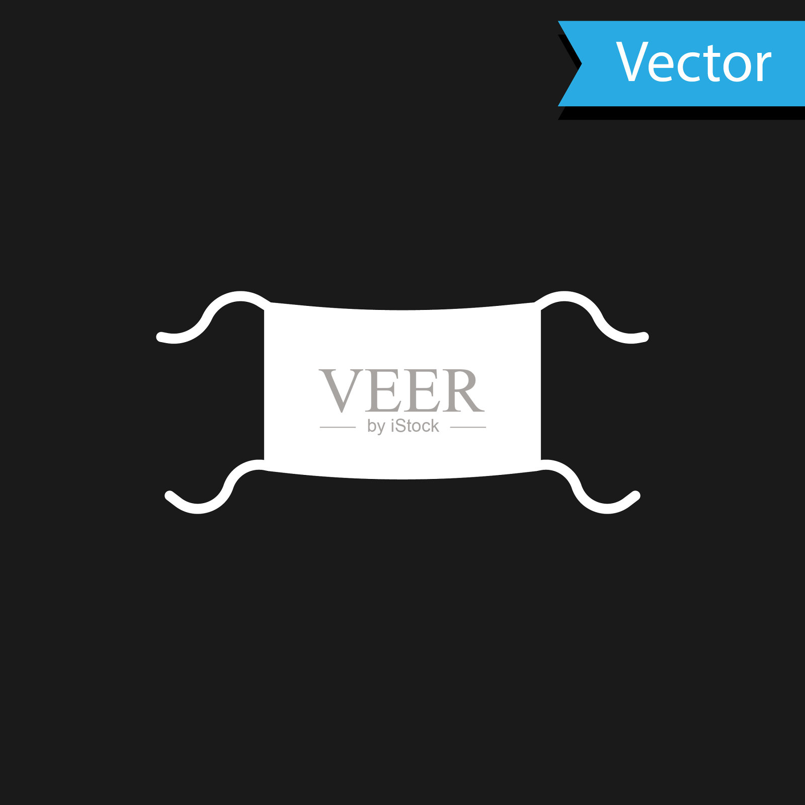 白色医用防护口罩图标隔离上插画图片素材