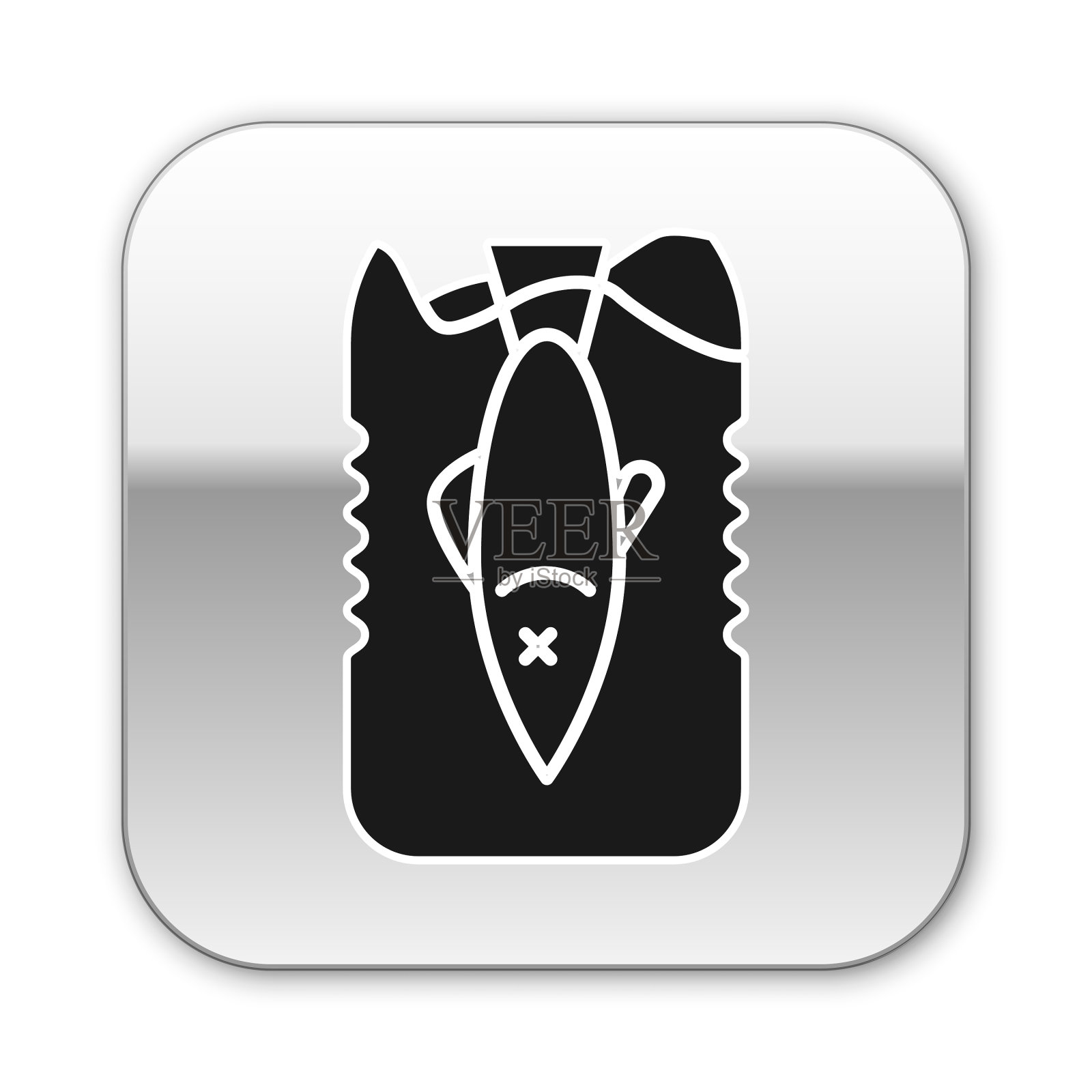 黑色阻止海洋塑料污染图标孤立图标素材