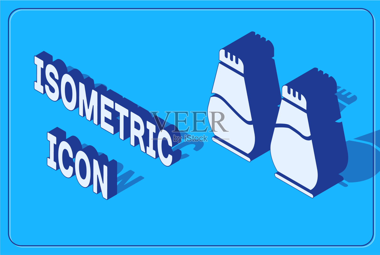 等距盐和胡椒图标孤立在蓝色插画图片素材