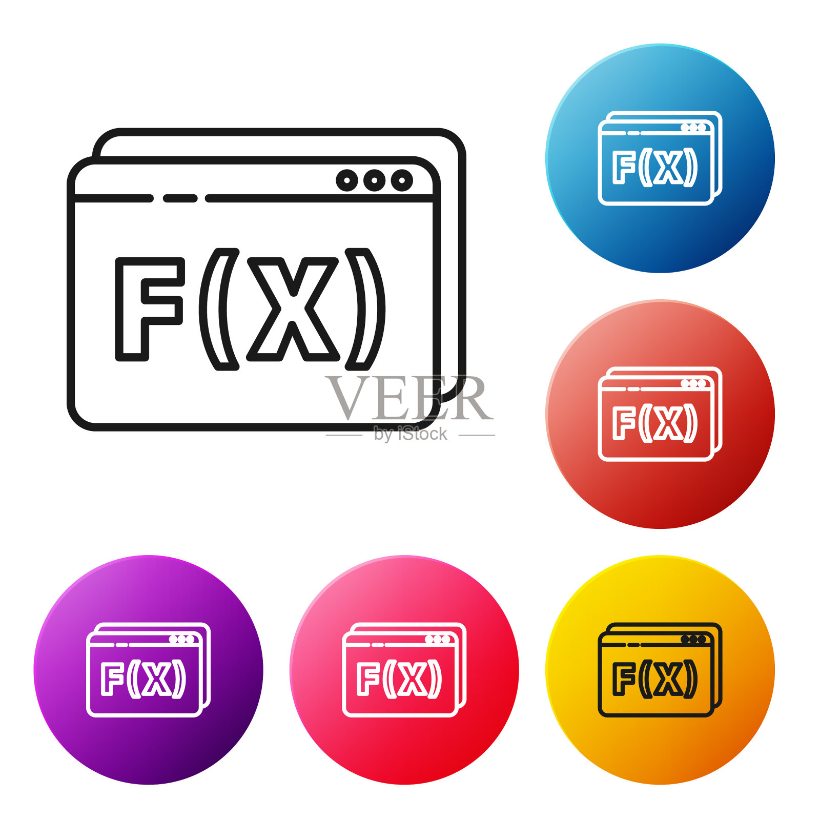 黑线几何图形五角柱图标图标素材