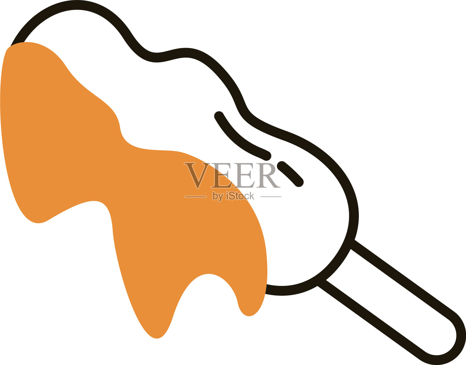 美味的香肠线和填充风格图标设计元素图片