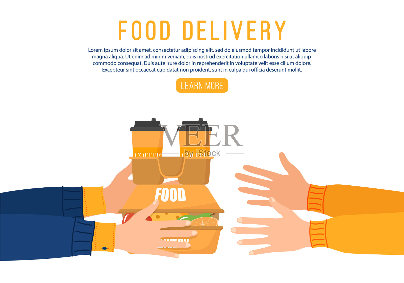 在线食品外卖插画图片素材