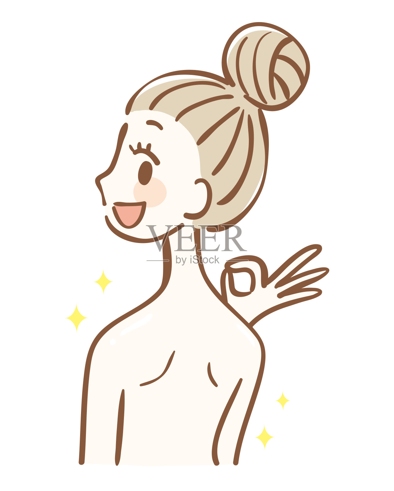 美丽的背影女人插图插画图片素材