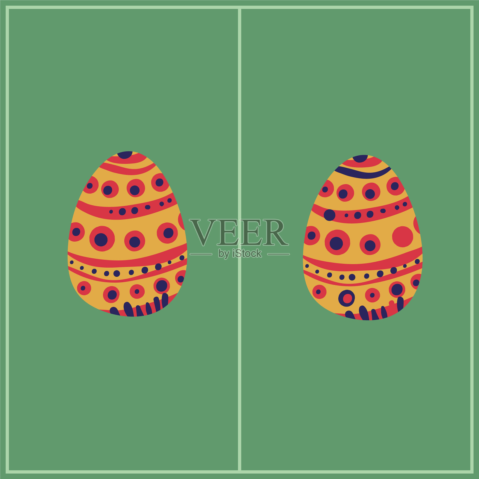 点出五个不同的复活节彩蛋学前拼图插画图片素材