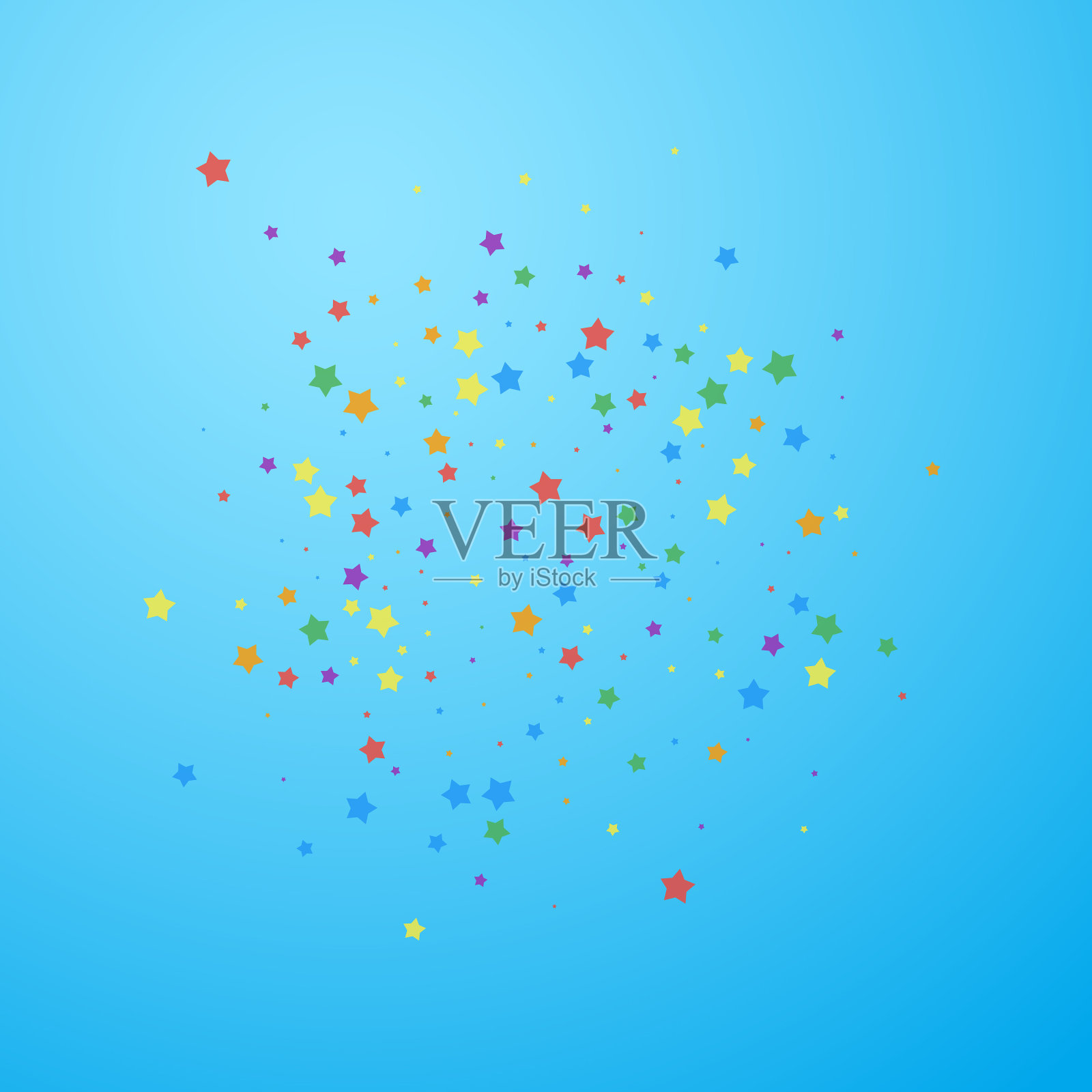 节日的五彩纸屑庆祝星星欢乐的星星插画图片素材