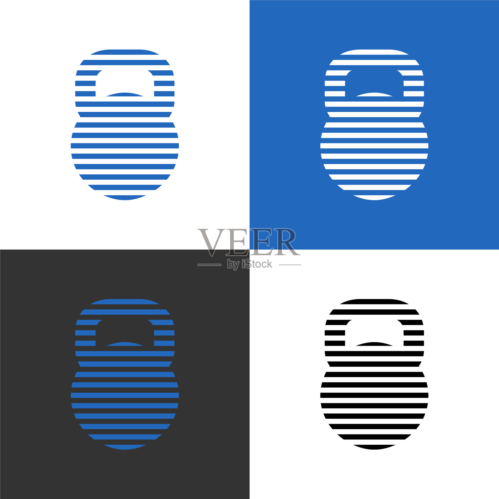 抽象壶铃图标体育馆标志设计模板图标素材