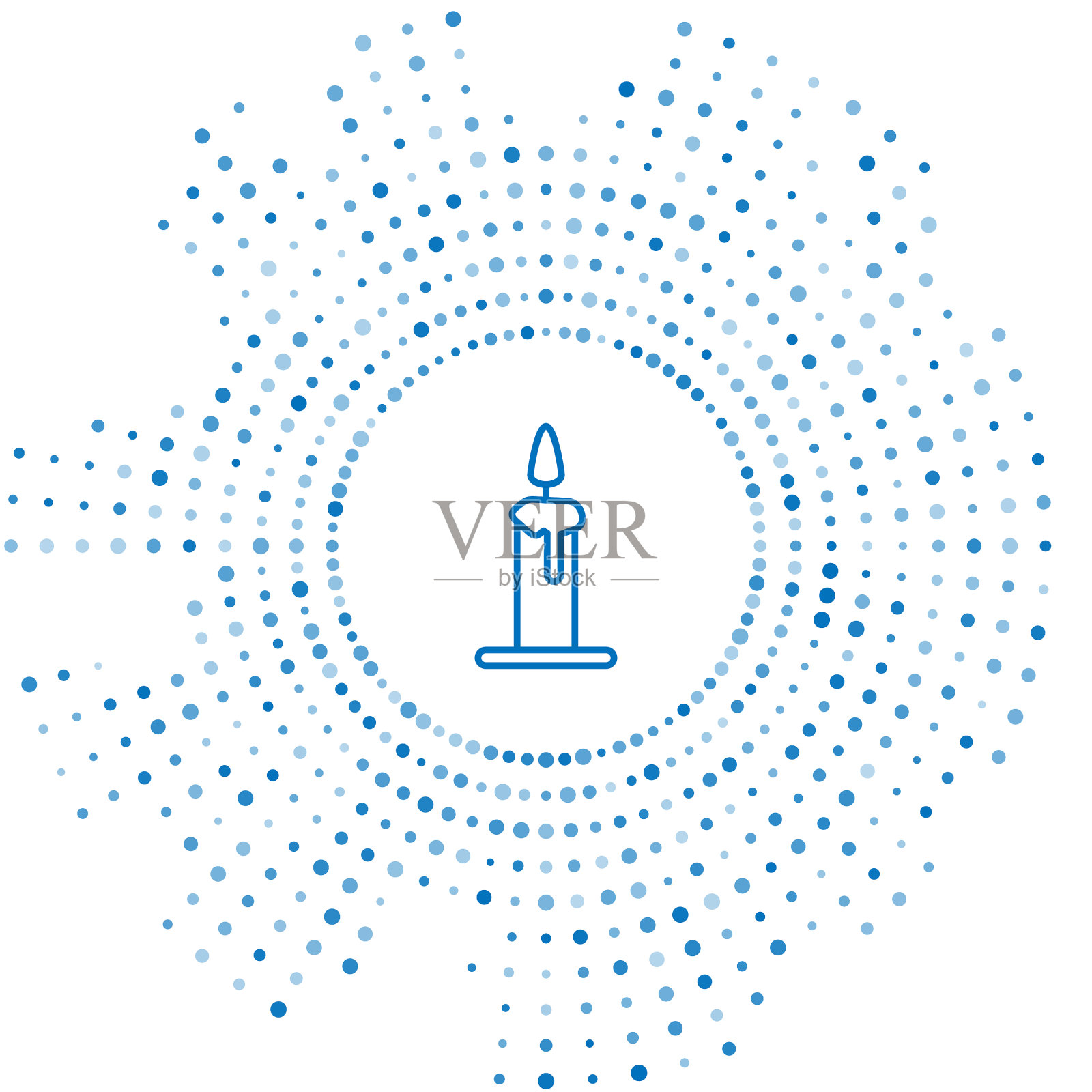 蓝线燃烧的蜡烛在烛台图标图标素材