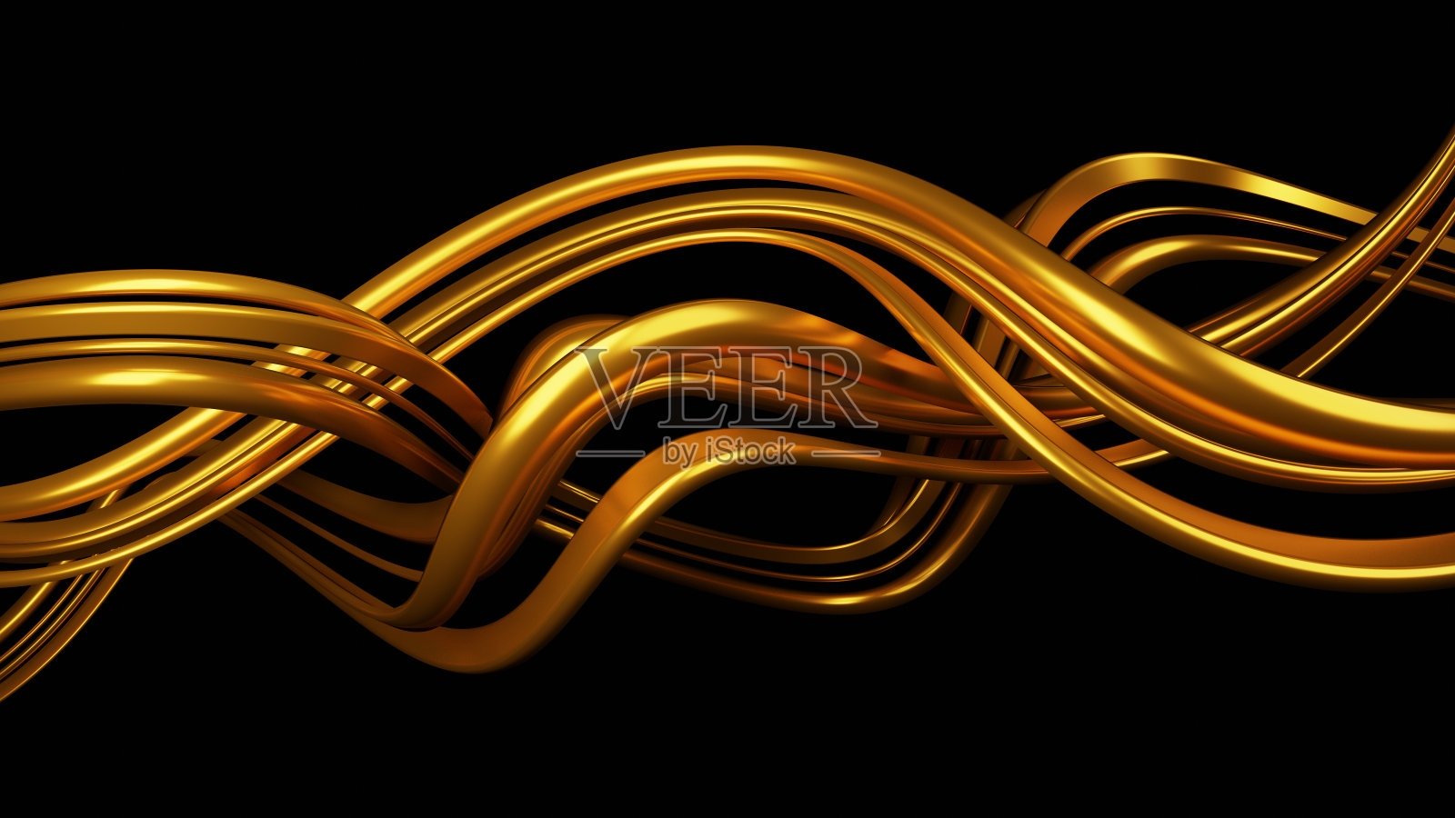 背景与3d金色波浪照片摄影图片