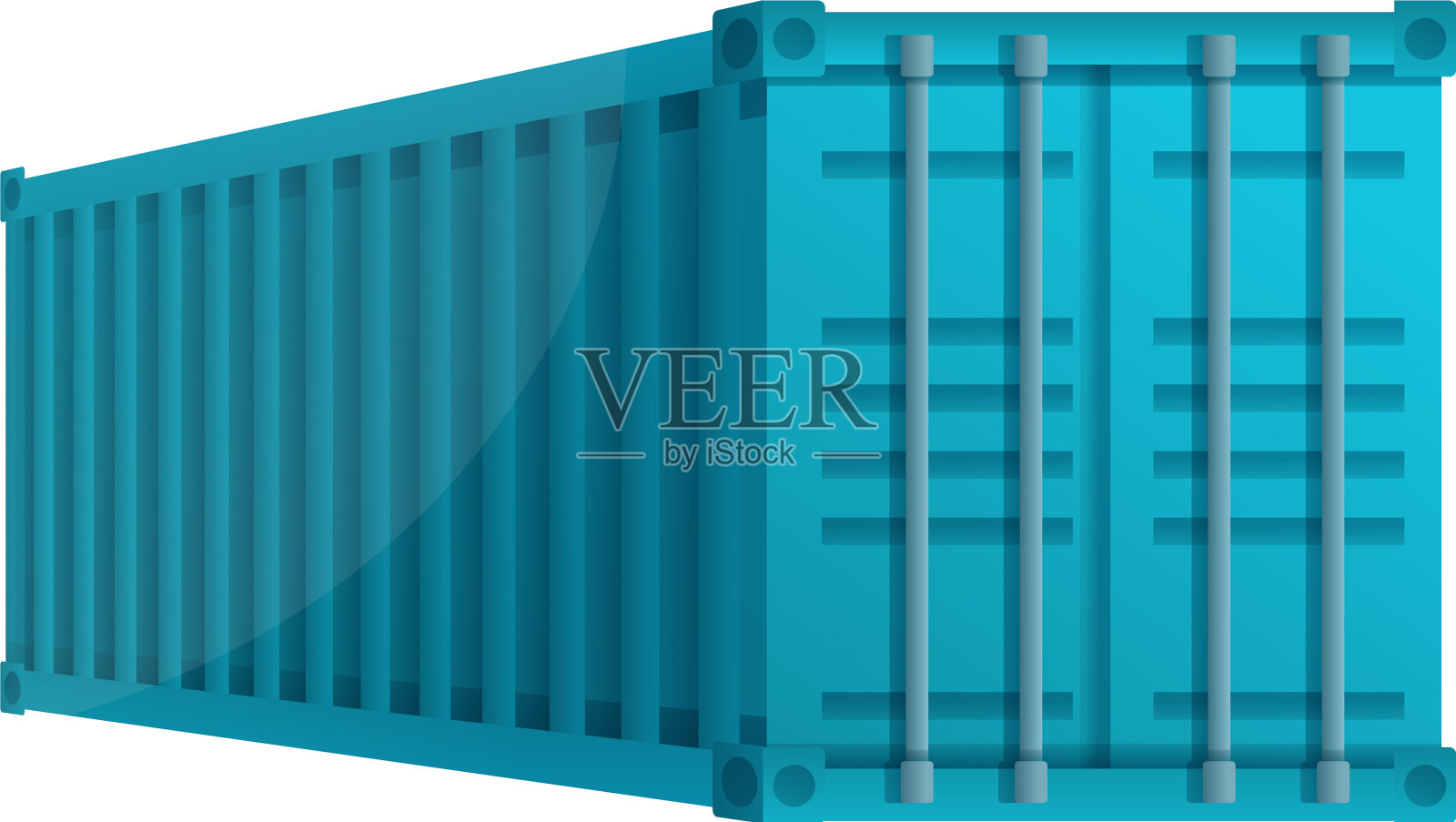 船坞货物集装箱图标卡通风格设计元素图片