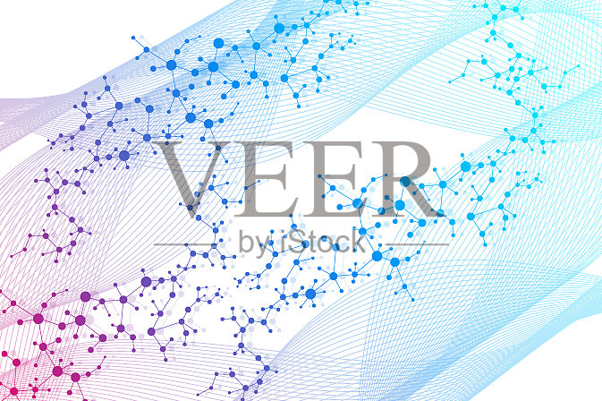 结构分子和通讯DNA原子插画图片素材