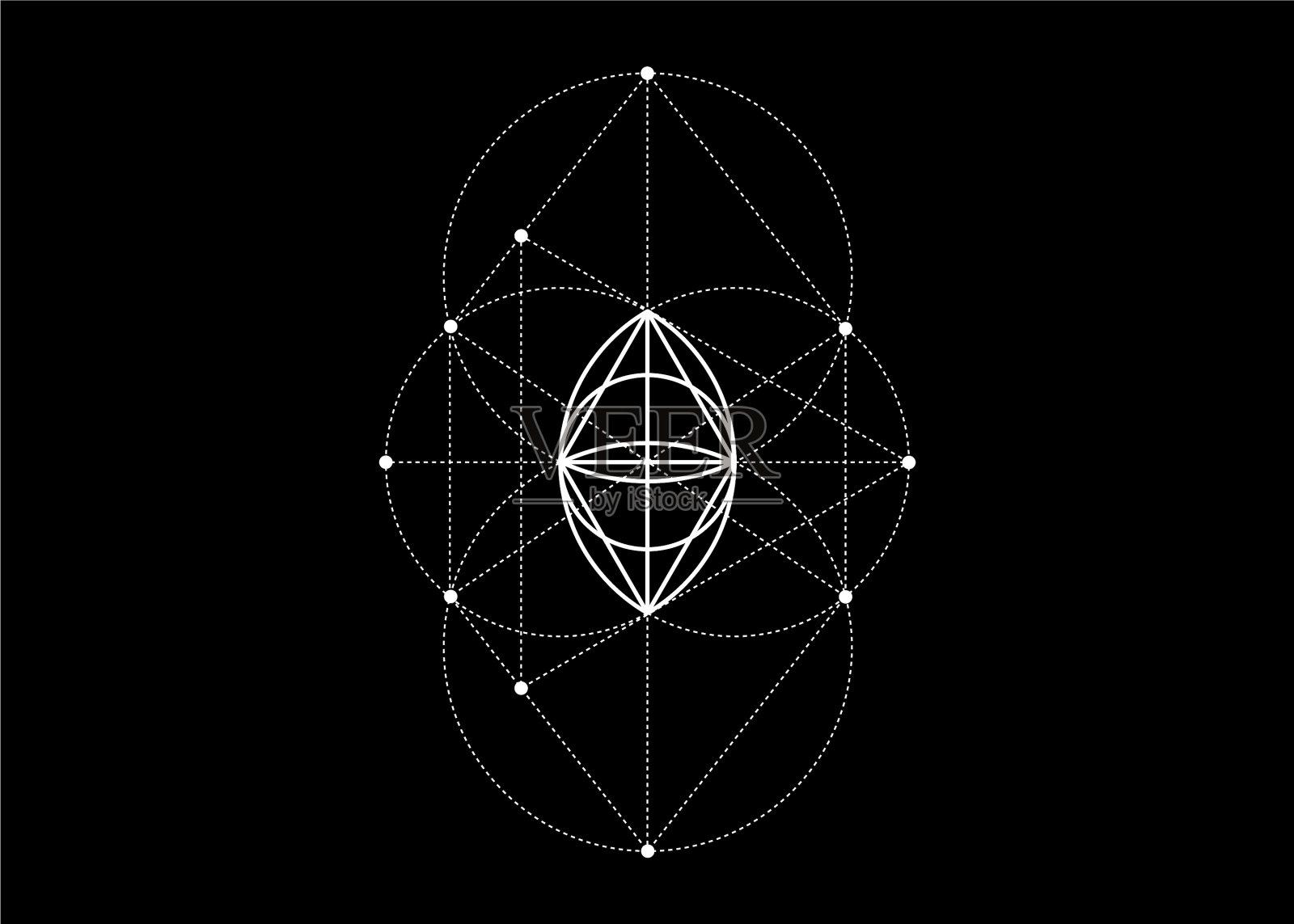 双鱼座的神圣几何学都有视眼标志插画图片素材