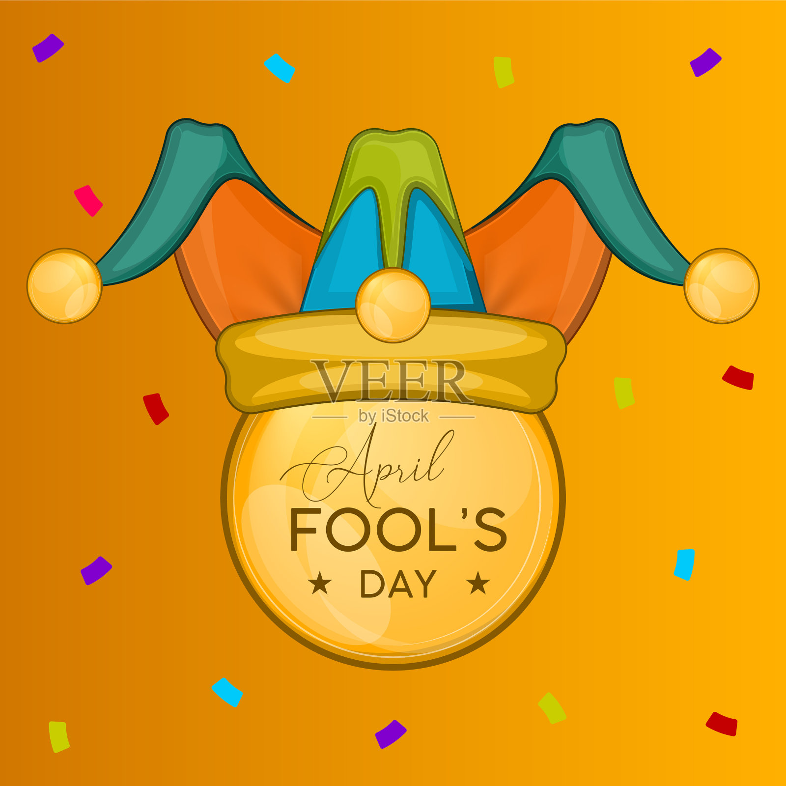 愚人节卡片插画图片素材