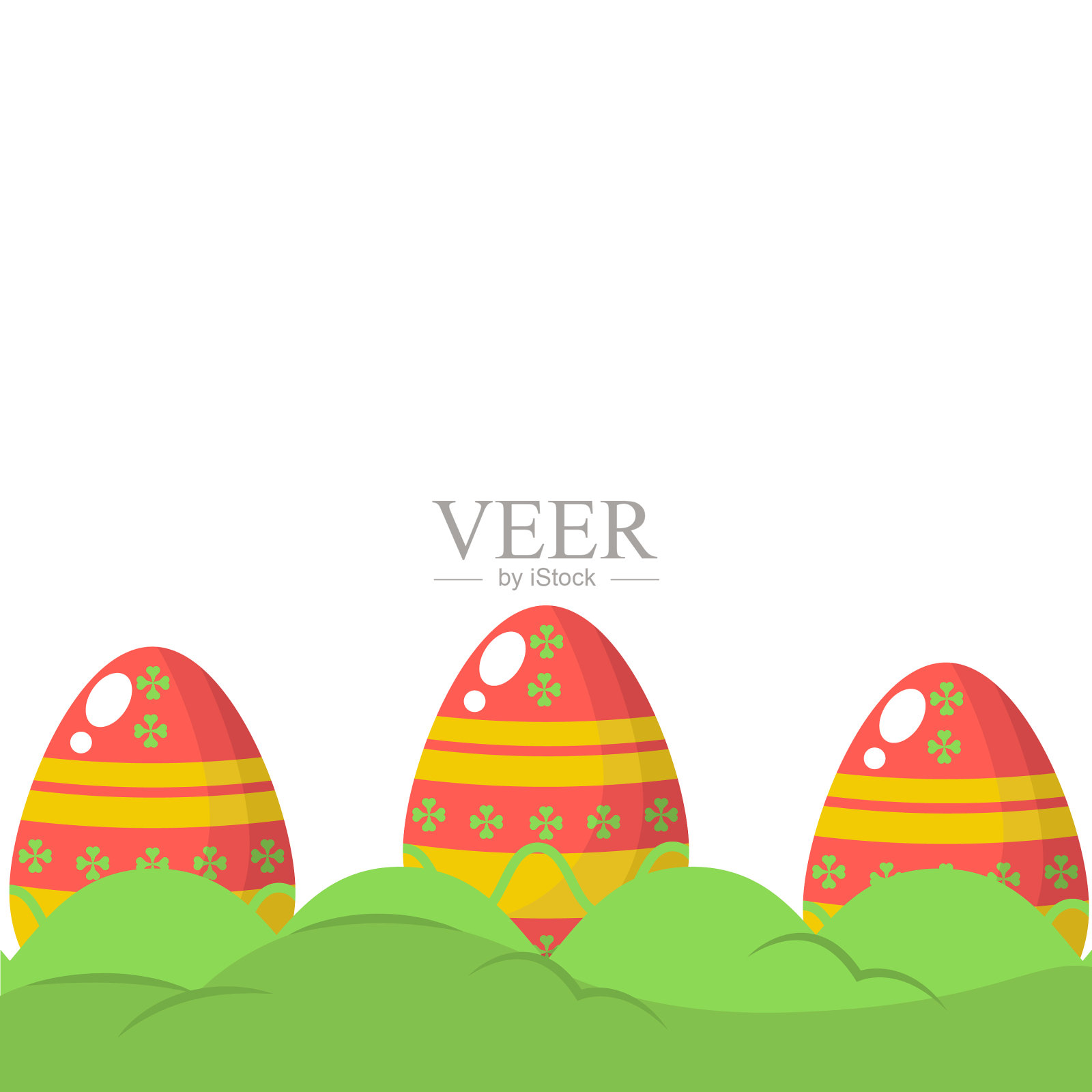 空纸模板与鸡蛋元素和花园插画图片素材