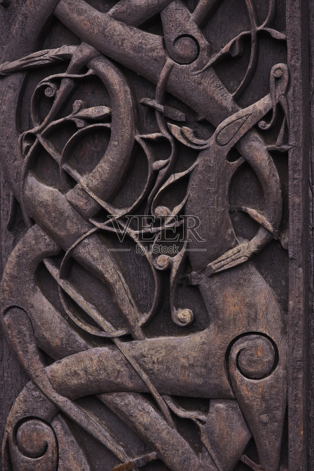 木桶壁教堂的细节雕刻照片摄影图片