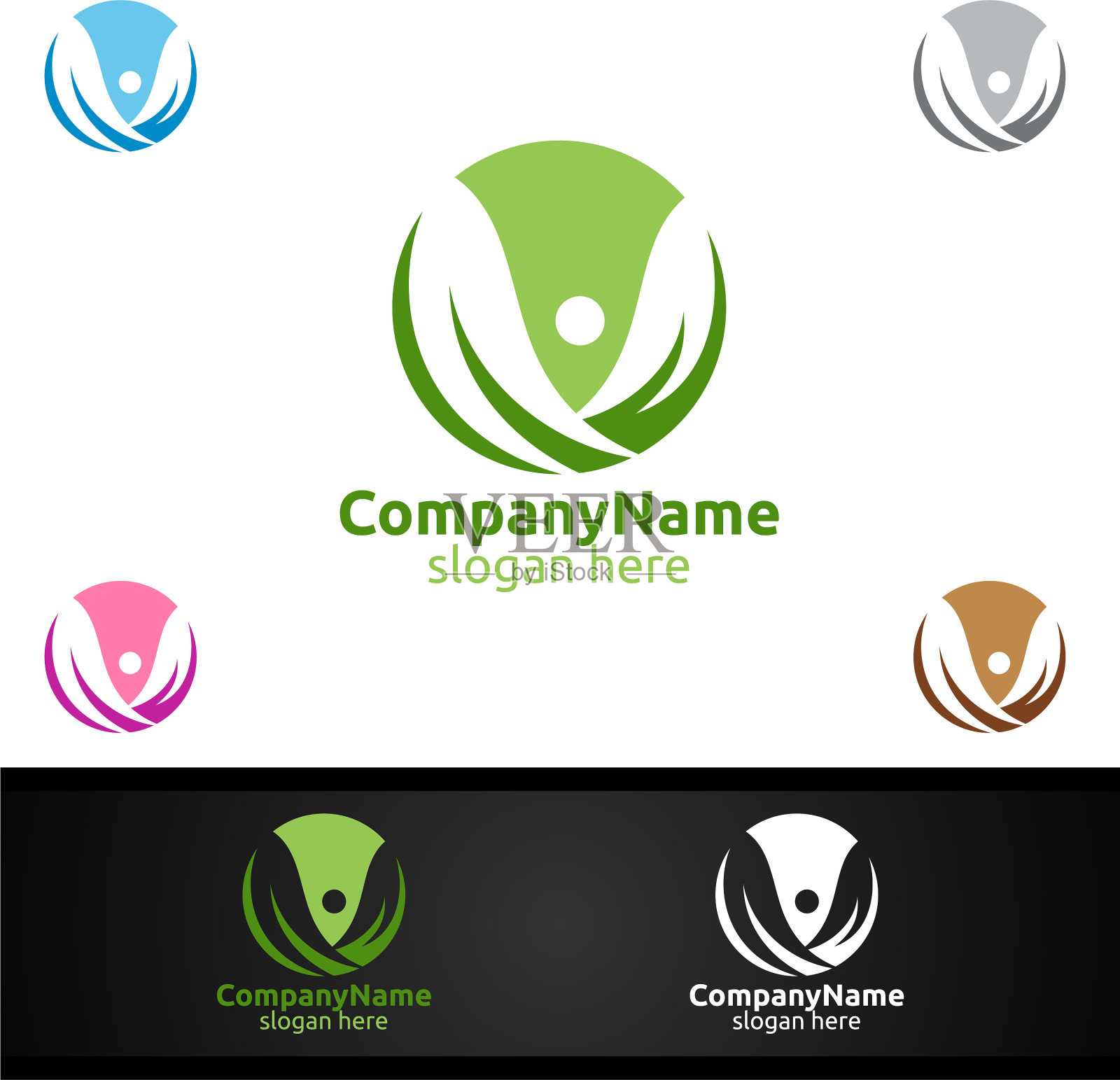 医疗保健跨医院标志插画图片素材