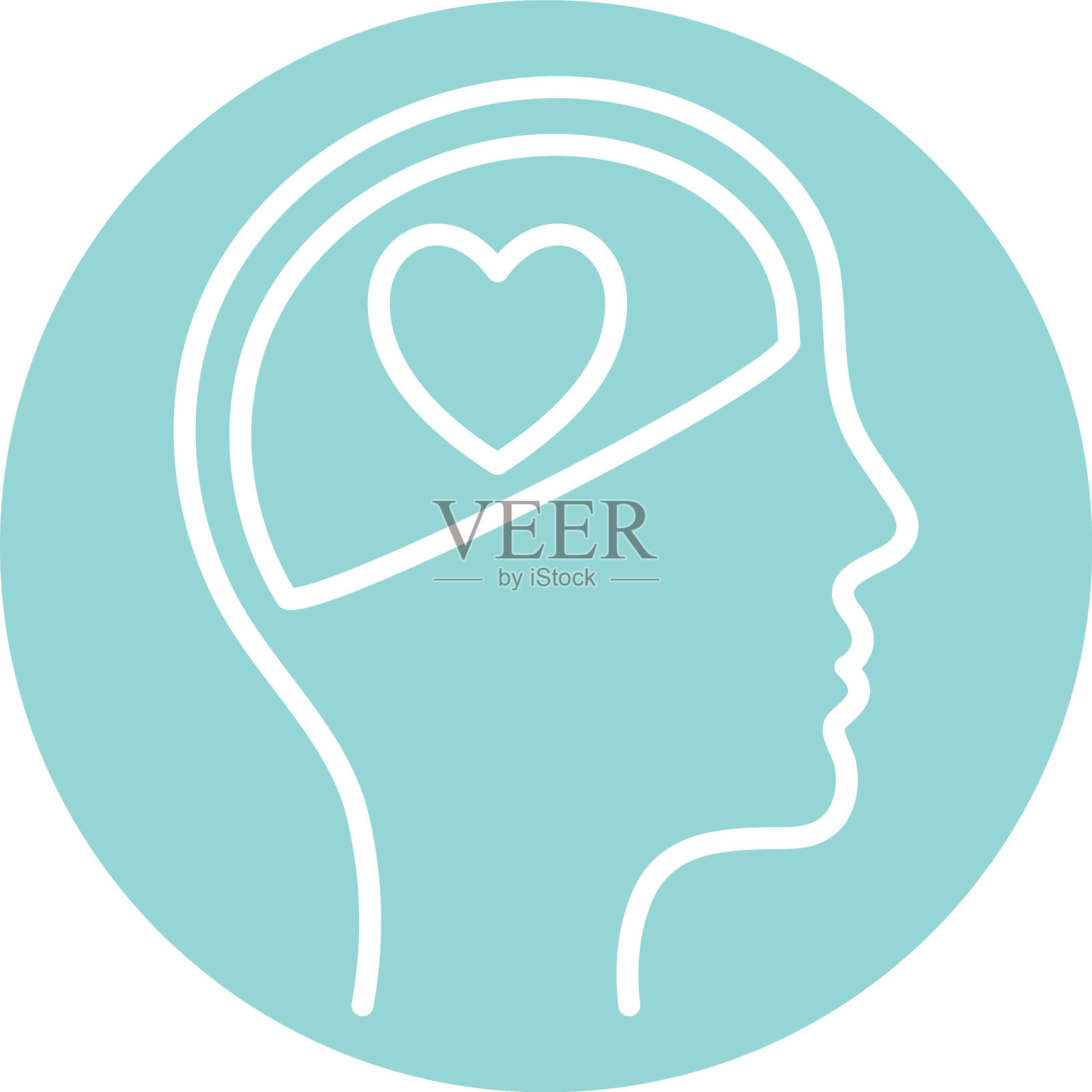 心内人头挡式图标插画图片素材