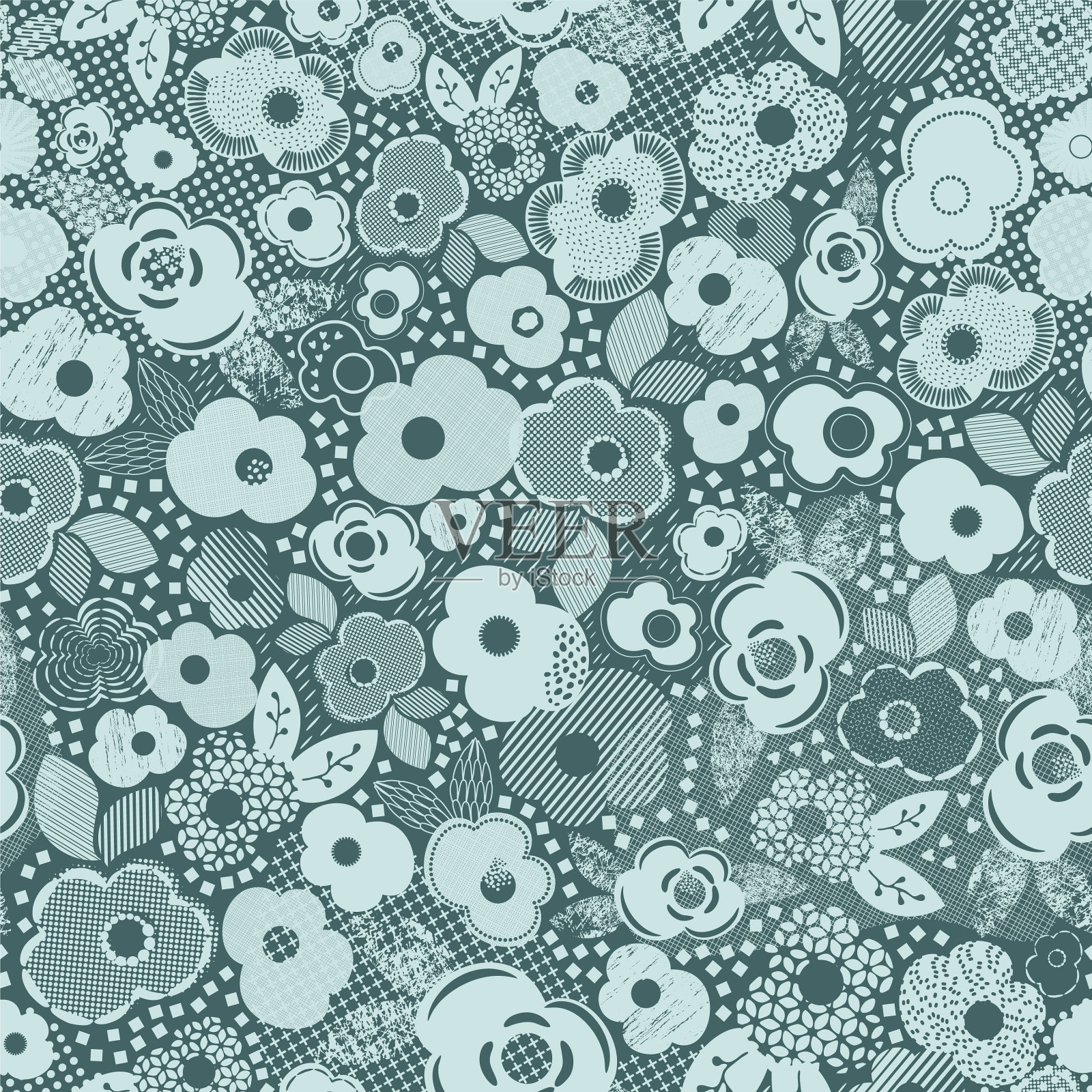 松树和薄荷植物园插画图片素材