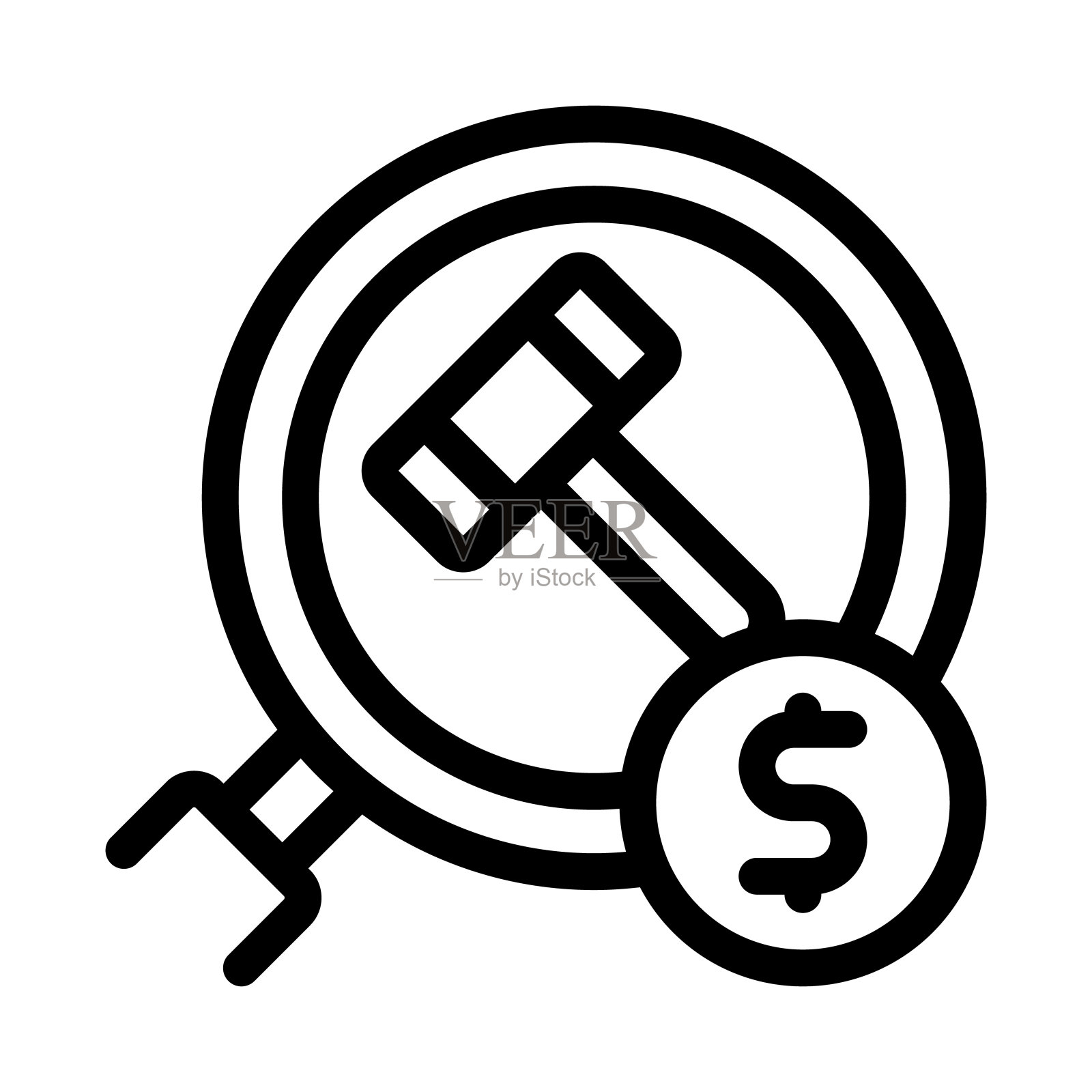 正义锤研究图标矢量大纲插图插画图片素材