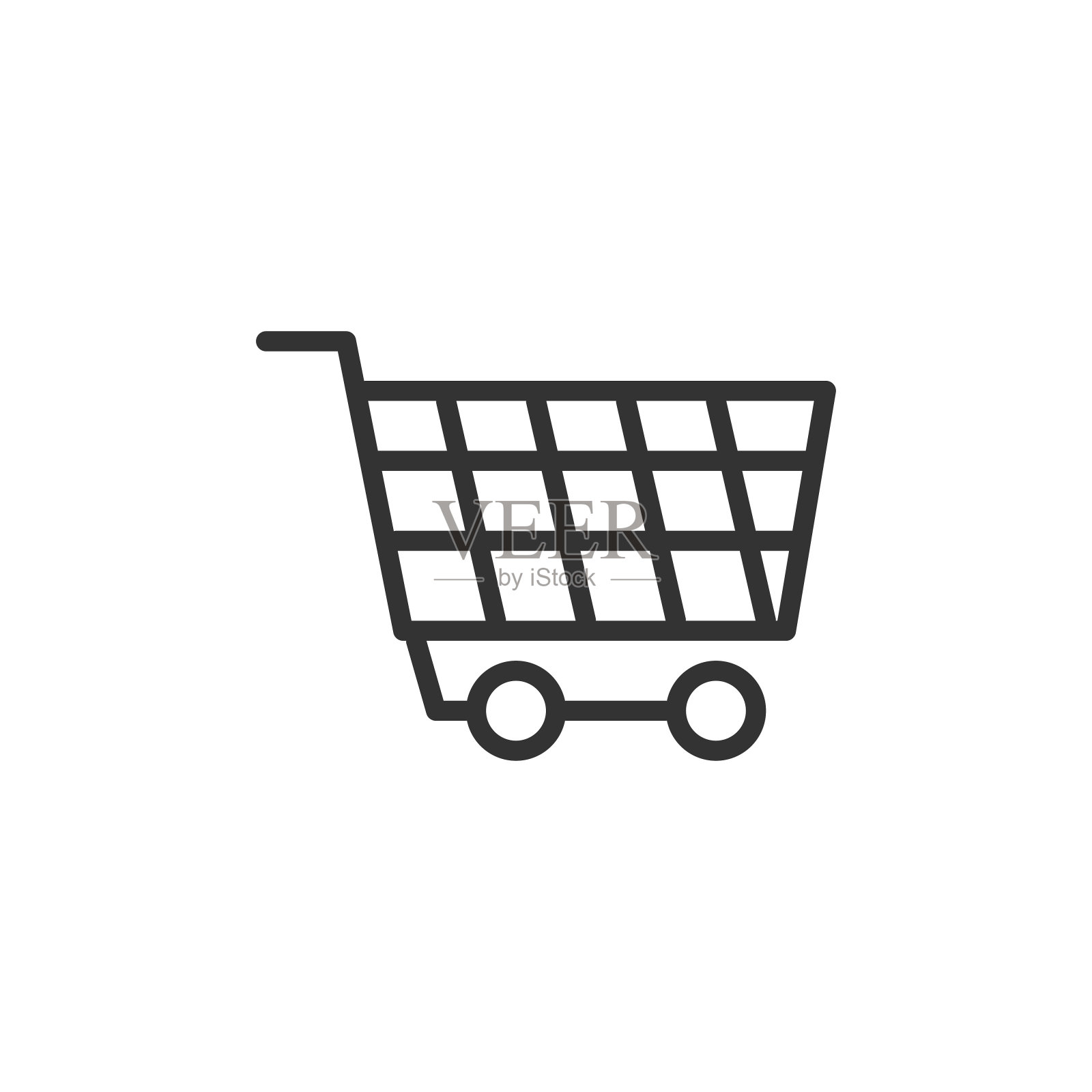 车轮手推车图标与线条风格矢量插图图标素材