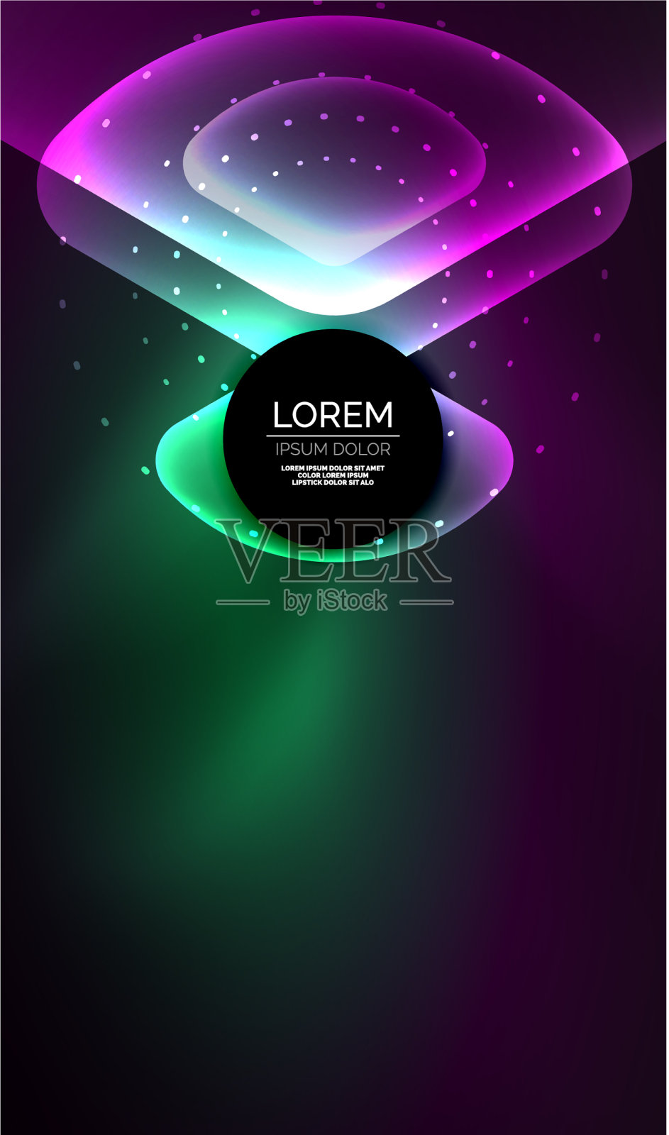 发光的霓虹灯闪亮透明抽象几何插画图片素材