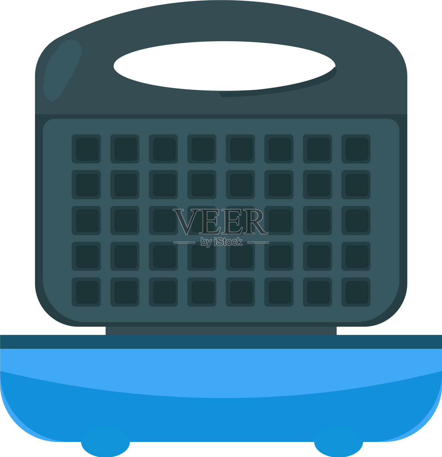 制作比利时华夫饼的华夫饼铁插画图片素材