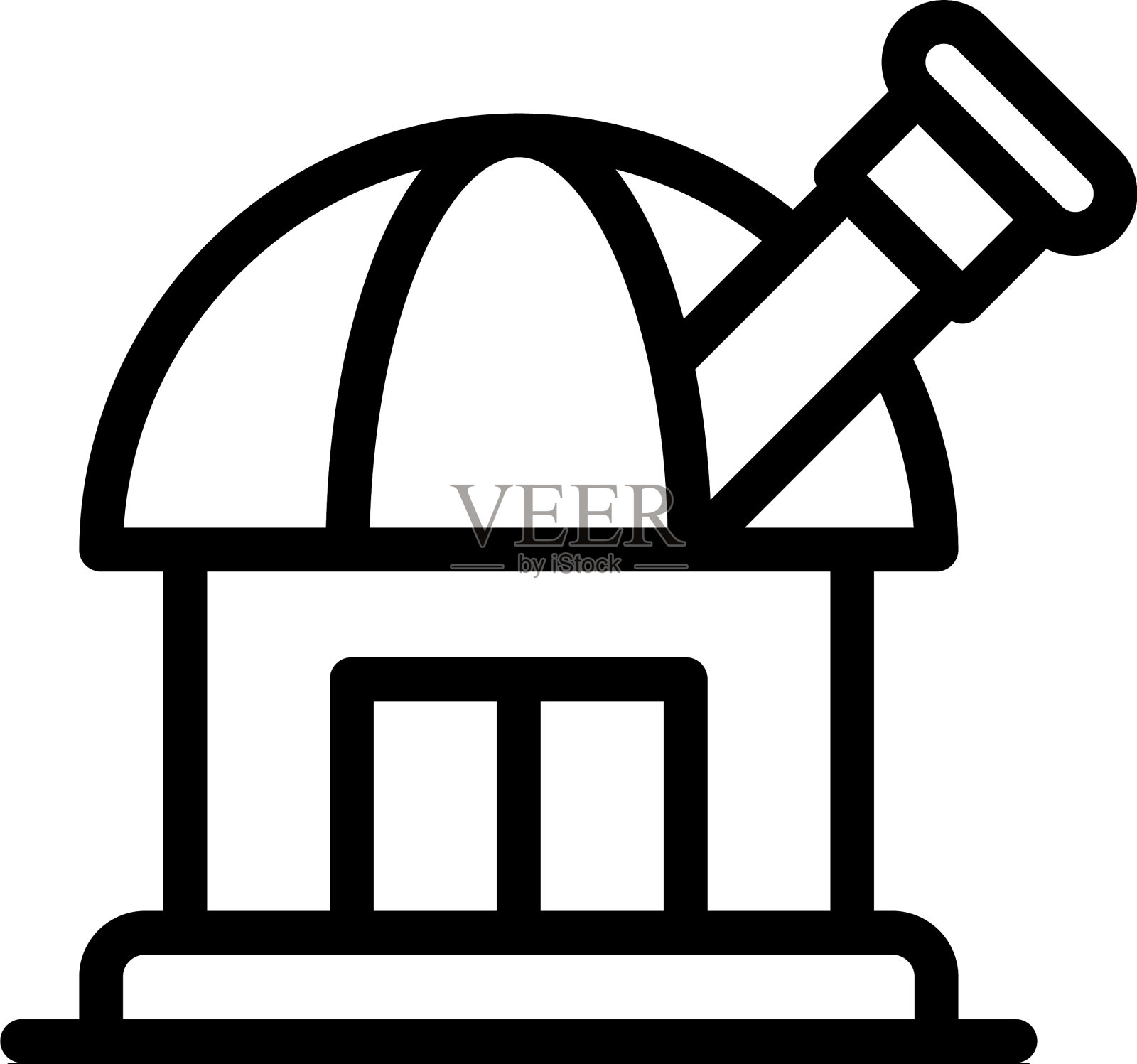 发现太空天文台图标轮廓风格插画图片素材