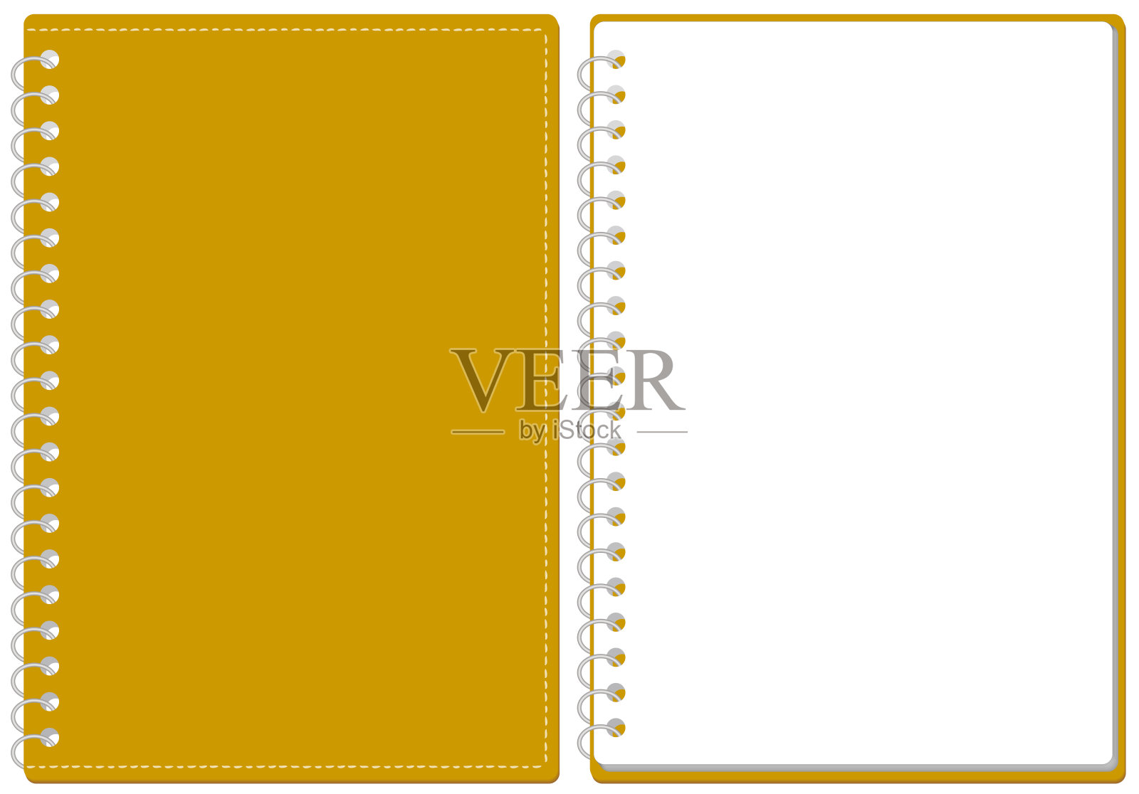 素描簿环笔记封面和页集插图向量插画图片素材