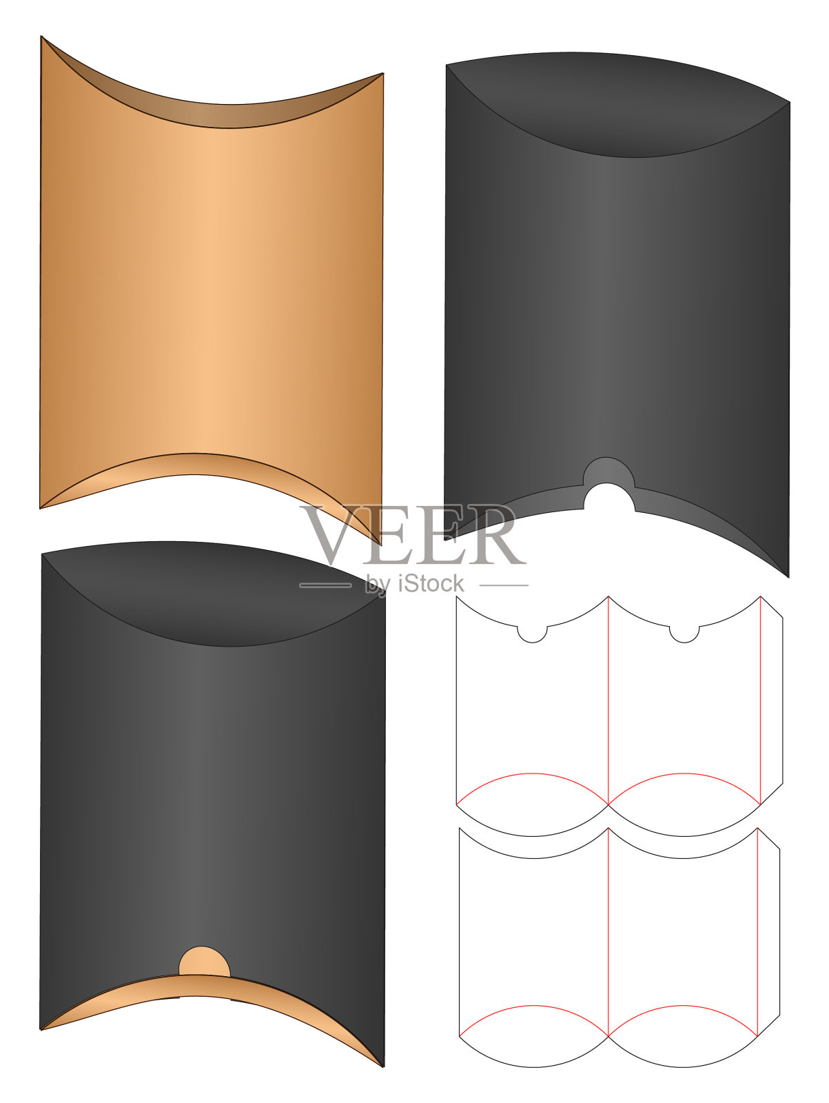盒包装模切模板设计三维模型设计模板素材