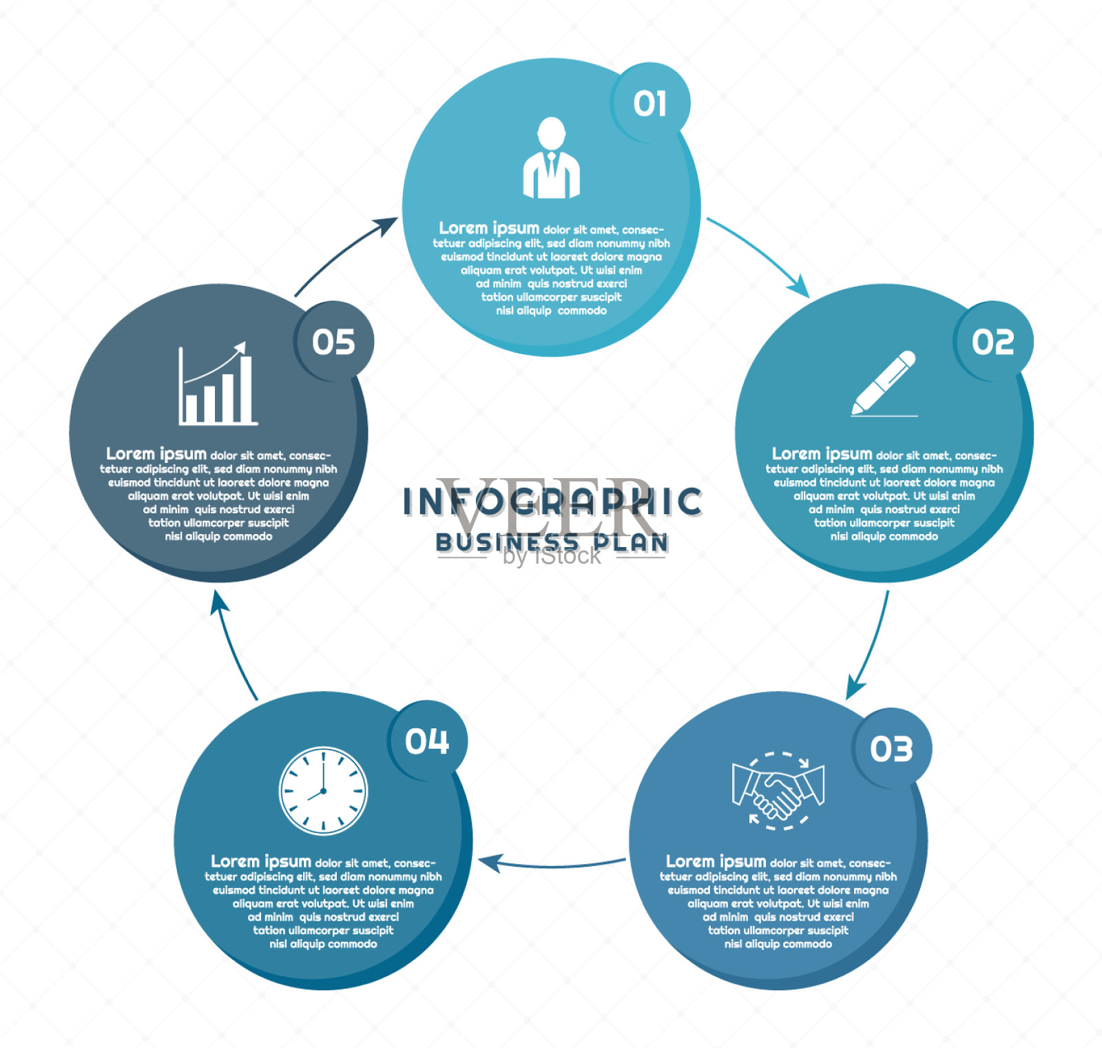 信息图表商业计划流程循环设计插画图片素材