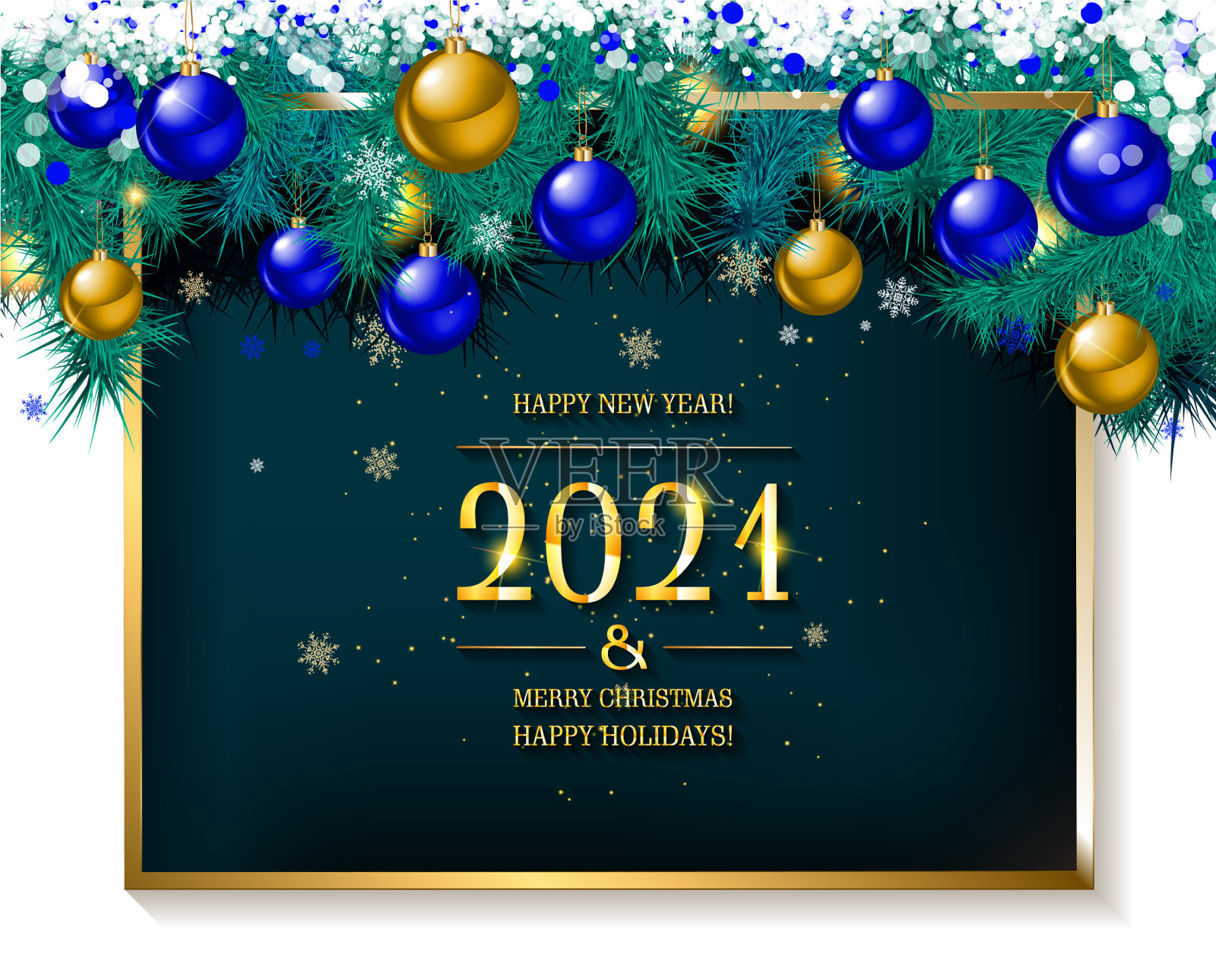 圣诞快乐，2021年新年快乐插画图片素材