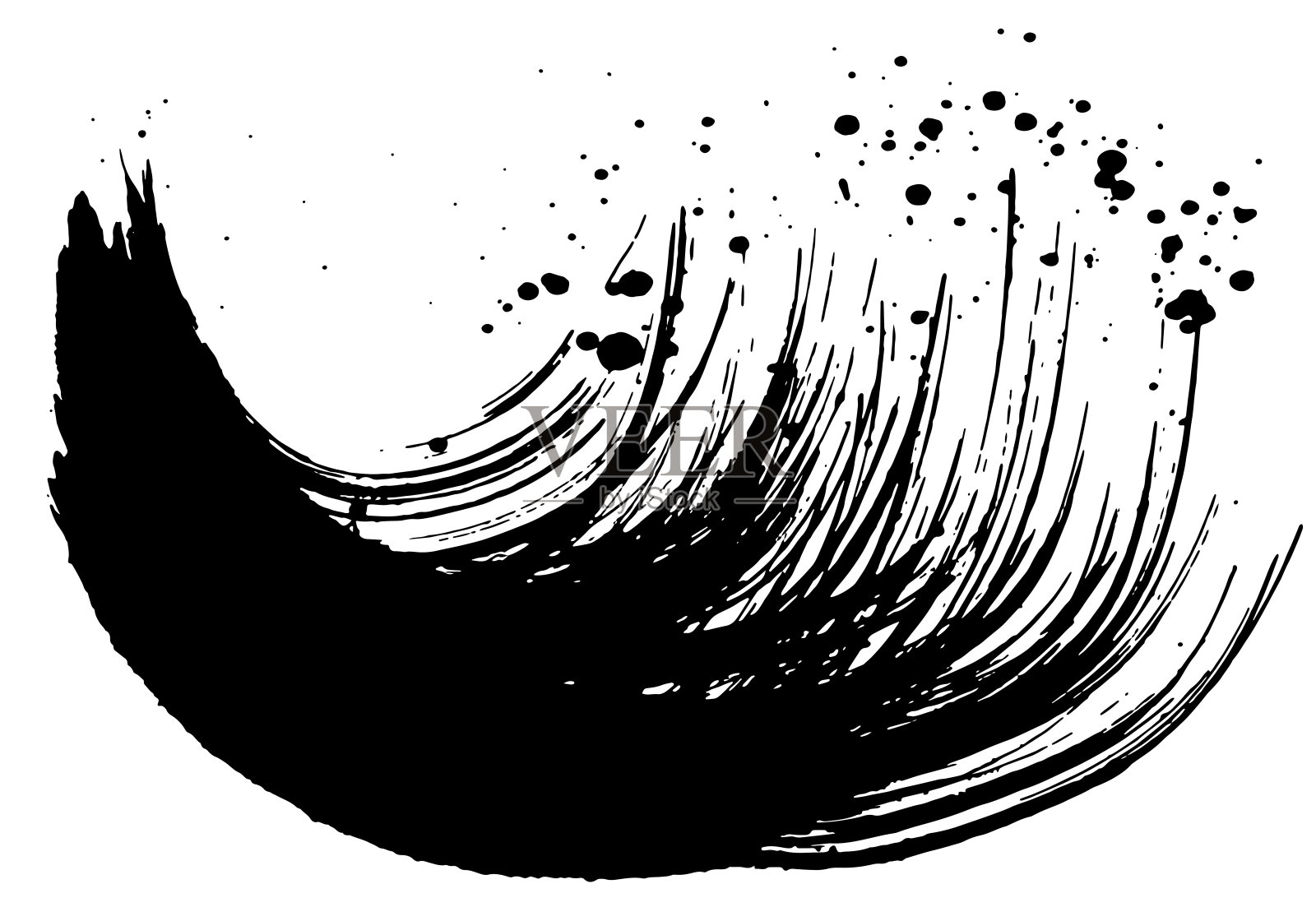 墨水飞溅。画笔描边插图。插画图片素材