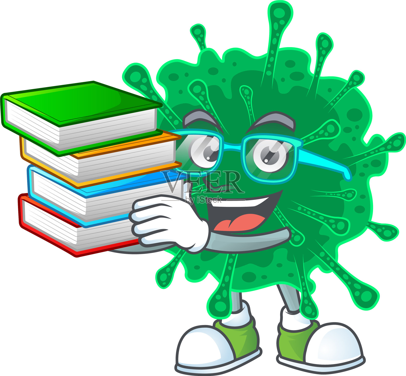 一个在冠状病毒肺炎中努力的学生拿着书设计元素图片