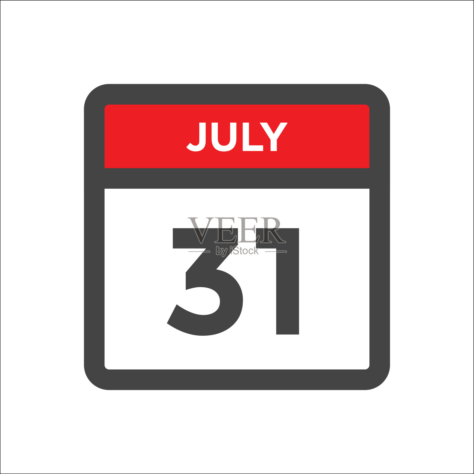 7月31日日历图标与日的月插画图片素材