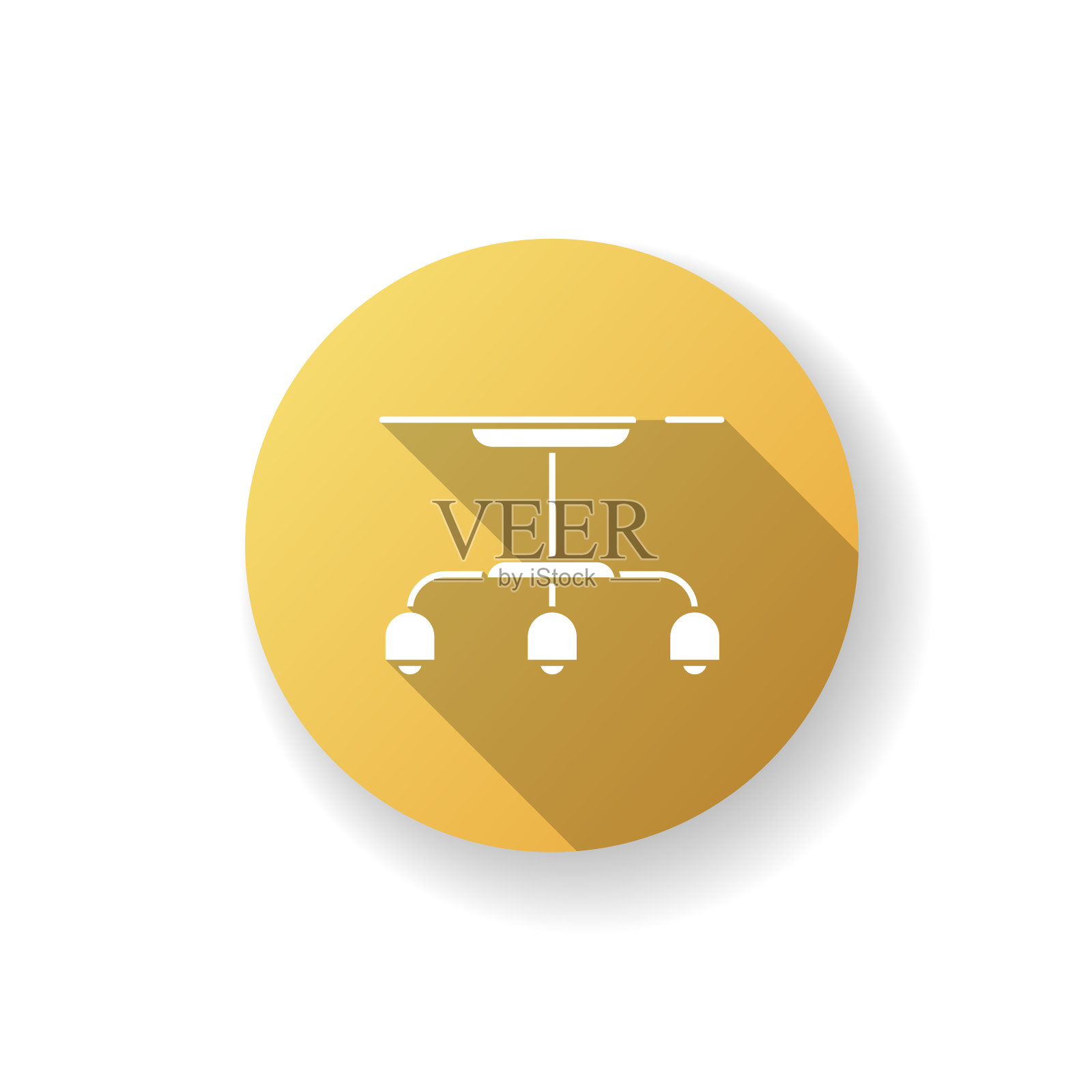 悬挂灯黄色平面设计长影字形图标插画图片素材