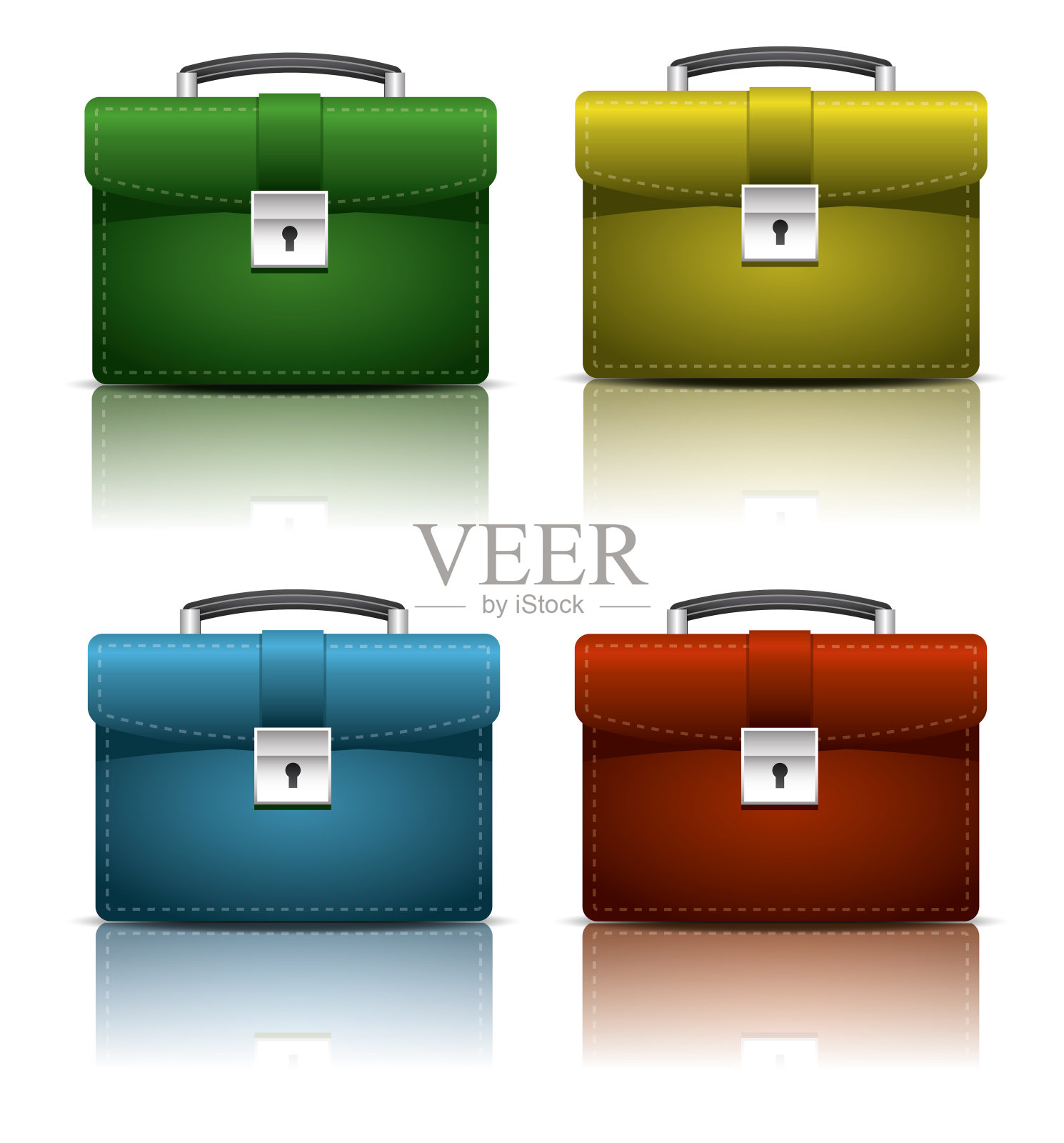 现实图标的公文包上的白色背景。商务风格。穿好衣服。股票矢量插图。插画图片素材