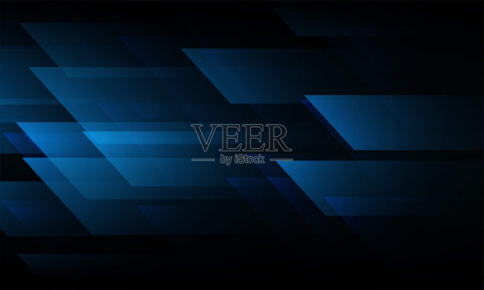 抽象蓝色速度几何上的黑色设计现代未来技术背景矢量插图。插画图片素材