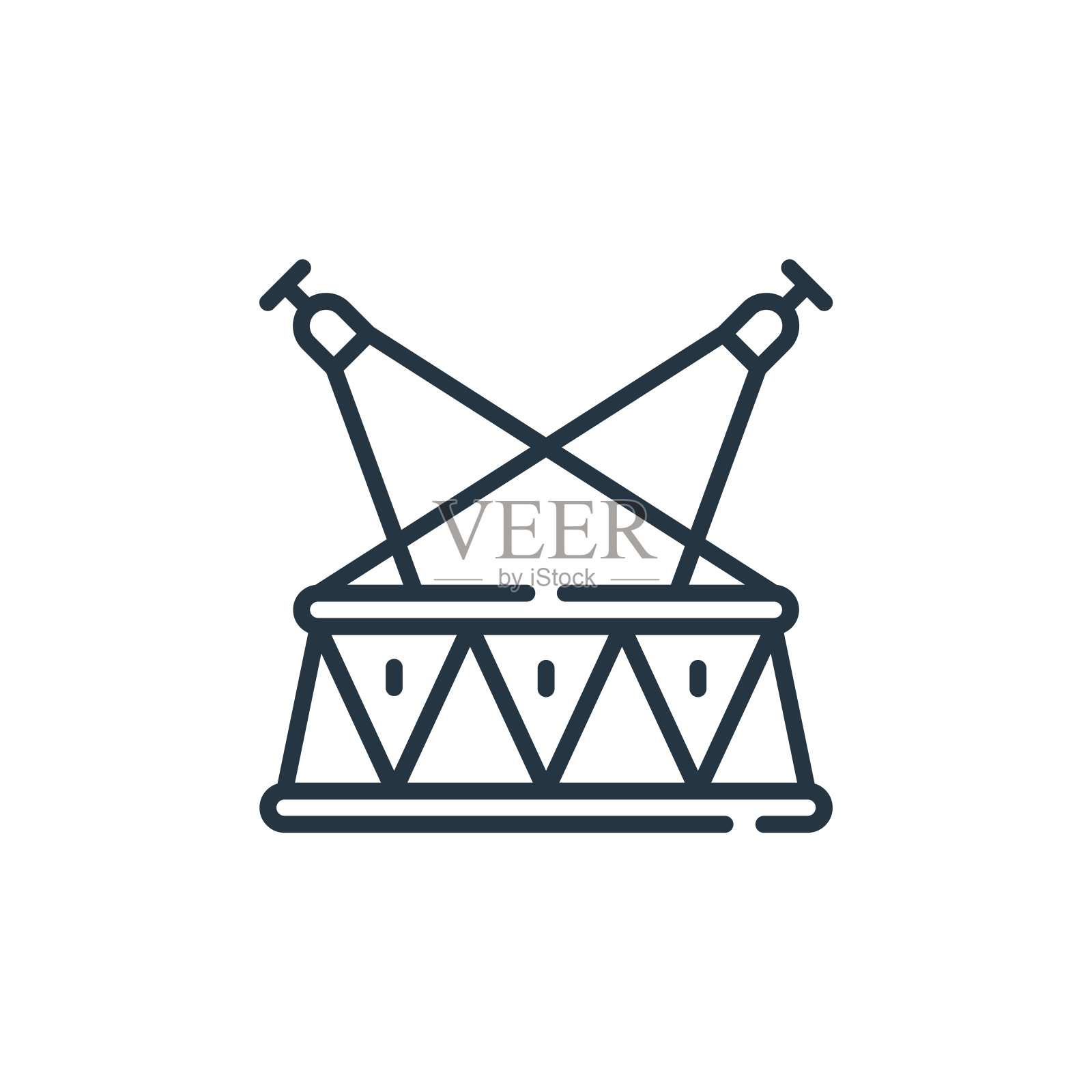 舞台矢量图标孤立在白色背景。轮廓，细线舞台图标用于网站设计和手机，应用程序开发。细线阶段轮廓图标矢量插图。插画图片素材