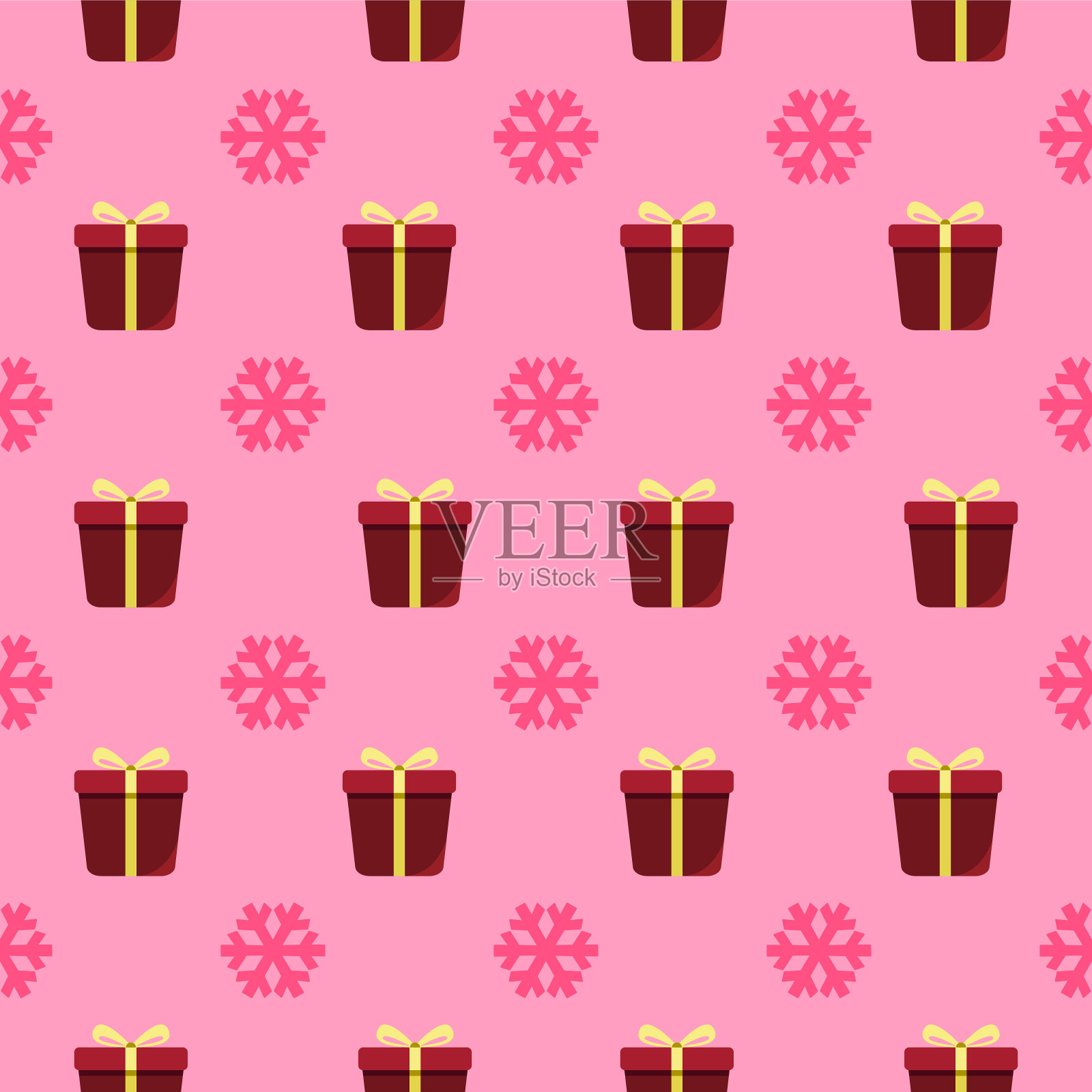 无缝矢量模式与礼物。天衣无缝的儿童图案，用于卡片，包装纸，海报。假日和派对的创意手绘图案插画图片素材