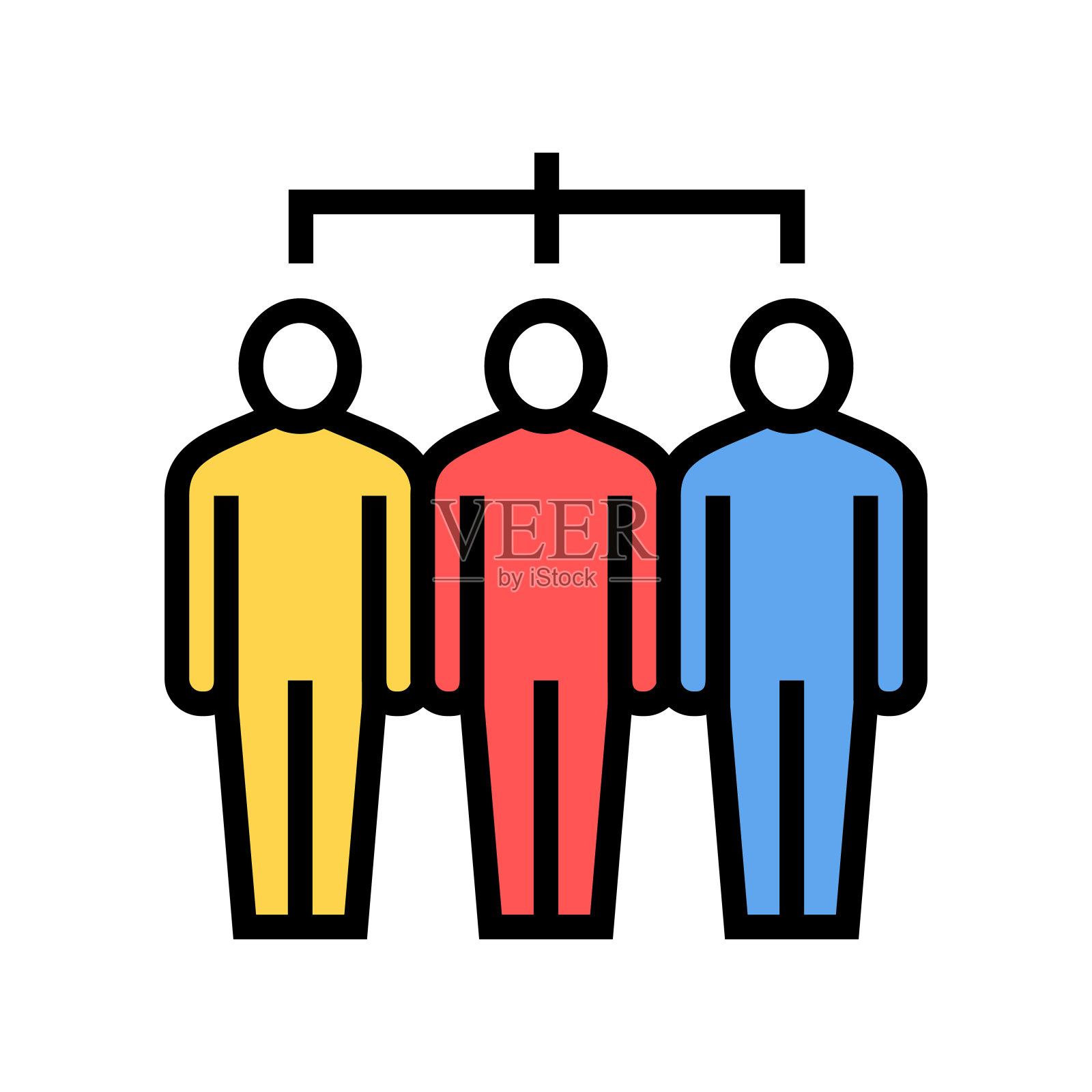 公司团队彩色图标矢量插图插画图片素材