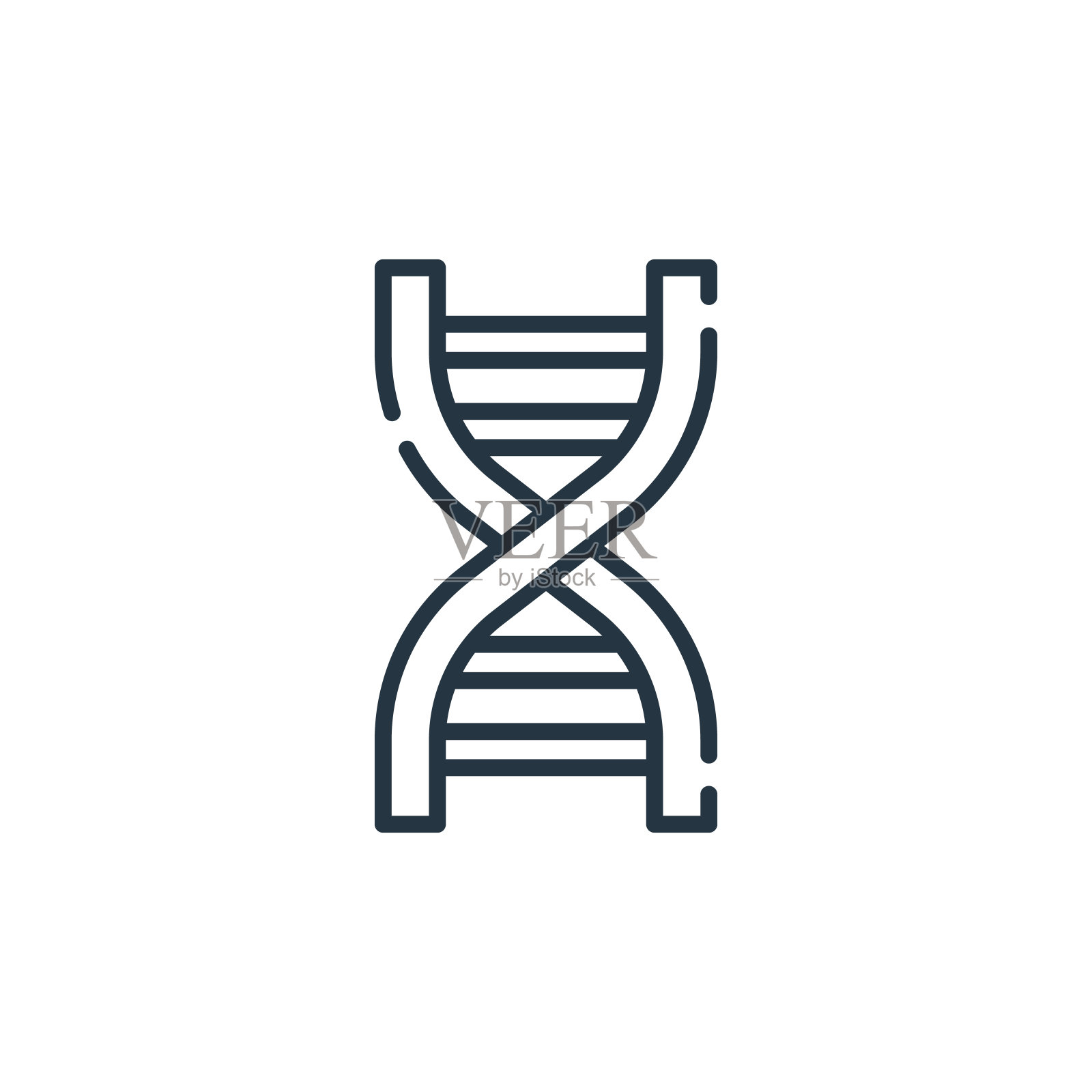 DNA载体图标孤立在白色背景。轮廓，细线dna图标，用于网站设计和移动，应用程序开发。细线dna轮廓图标矢量插图。插画图片素材