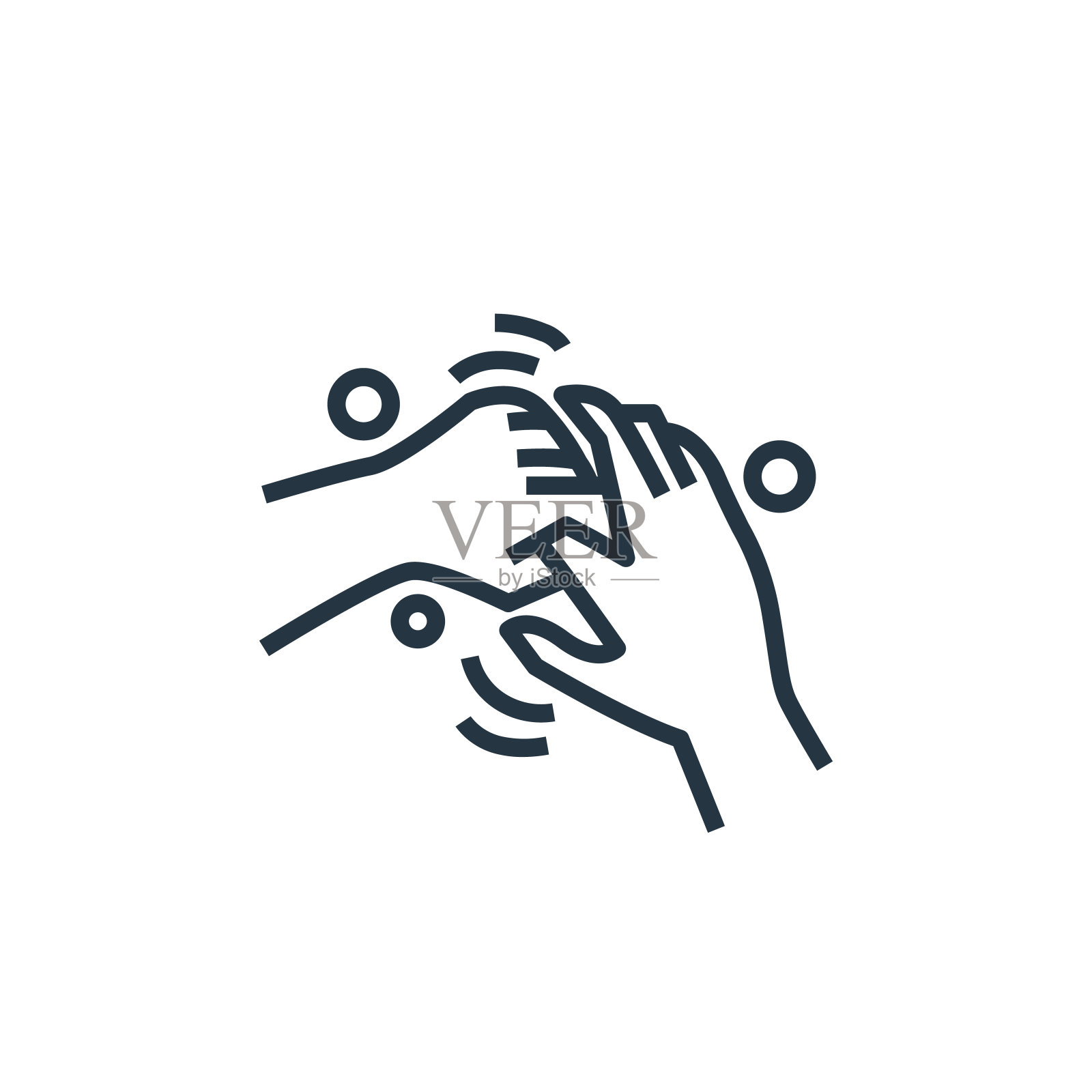 清洗手矢量图标孤立在白色背景。轮廓，细线洗手图标，用于网站设计和手机，应用程序开发。细线洗涤手轮廓图标矢量插图。插画图片素材