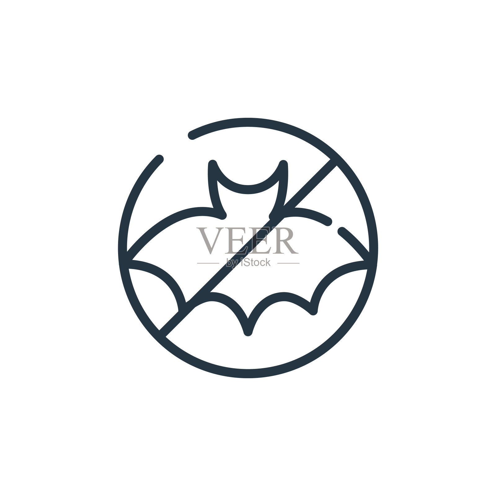 避免矢量图标孤立在白色背景。轮廓，细线避免图标用于网站设计和手机，应用程序开发。细线避免轮廓图标矢量插图。插画图片素材