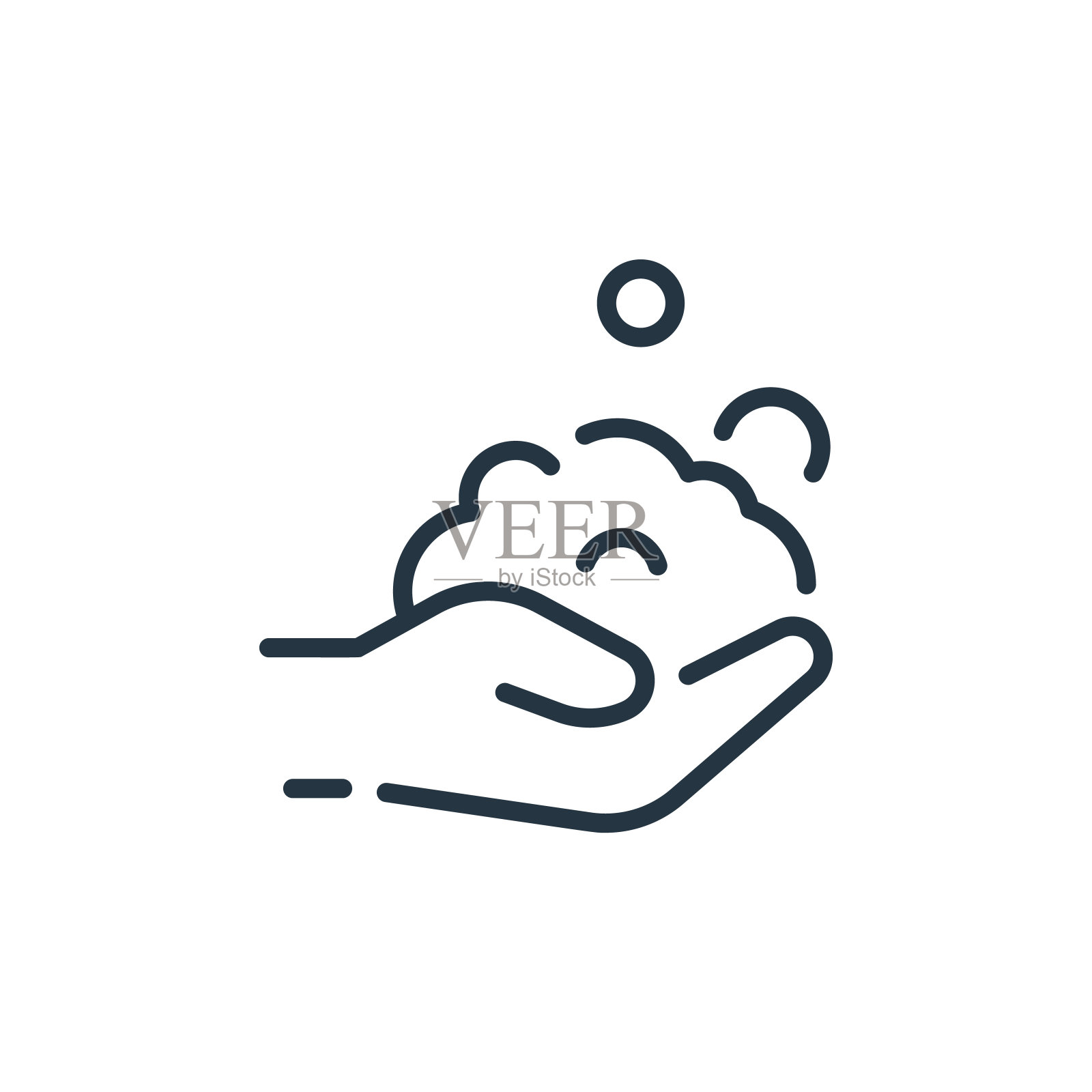 手洗矢量图标孤立的白色背景。轮廓，细线洗手图标，用于网站设计和手机，应用程序开发。细线手洗轮廓图标矢量插图。图标素材