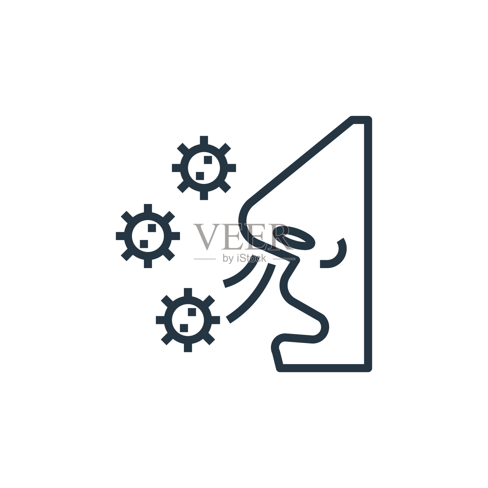 呼吸矢量图标隔离在白色背景。轮廓，细线呼吸图标用于网站设计和移动，应用程序开发。细线呼吸轮廓图标矢量插图。插画图片素材