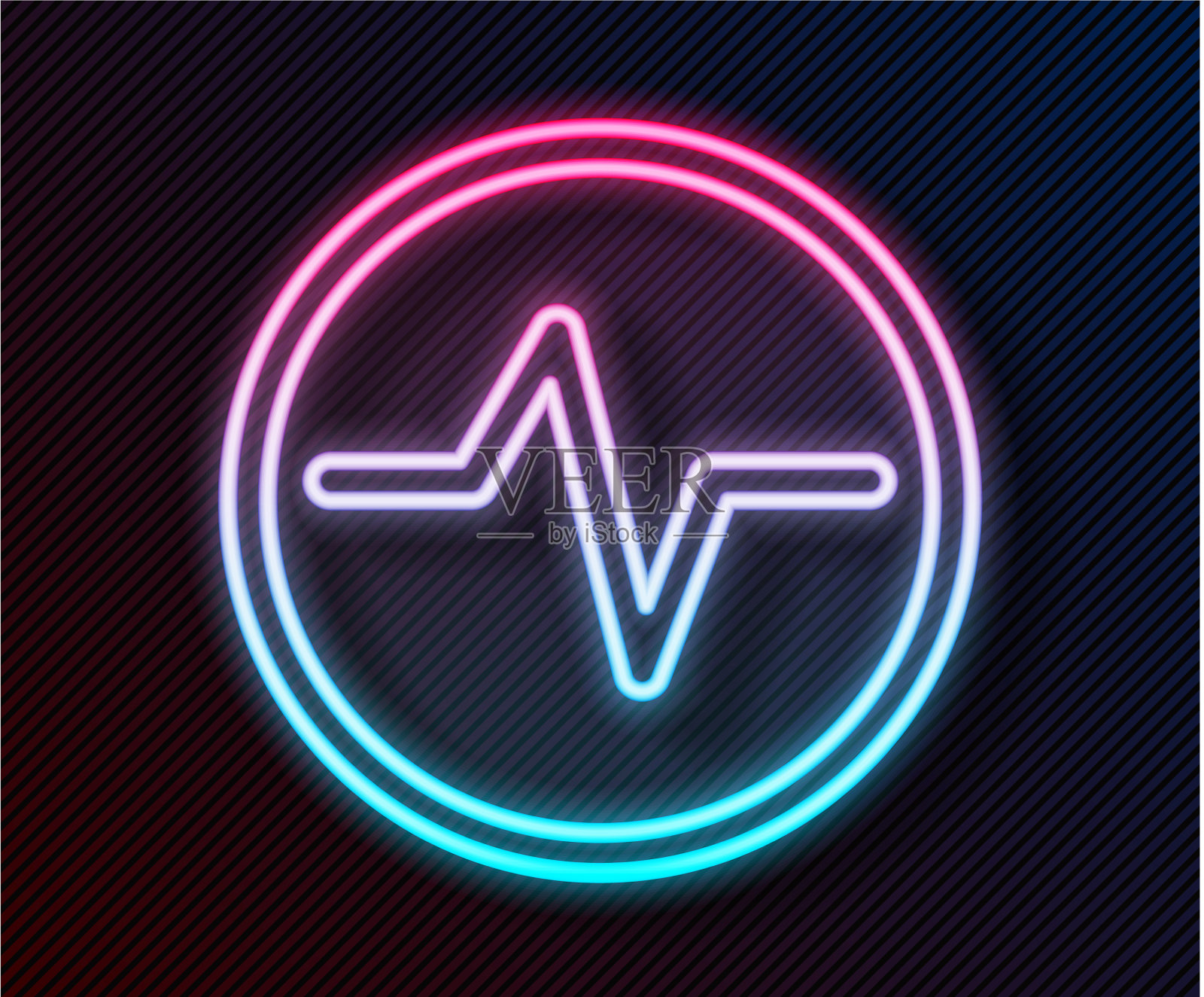 发光的霓虹灯线电路方案图标插画图片素材