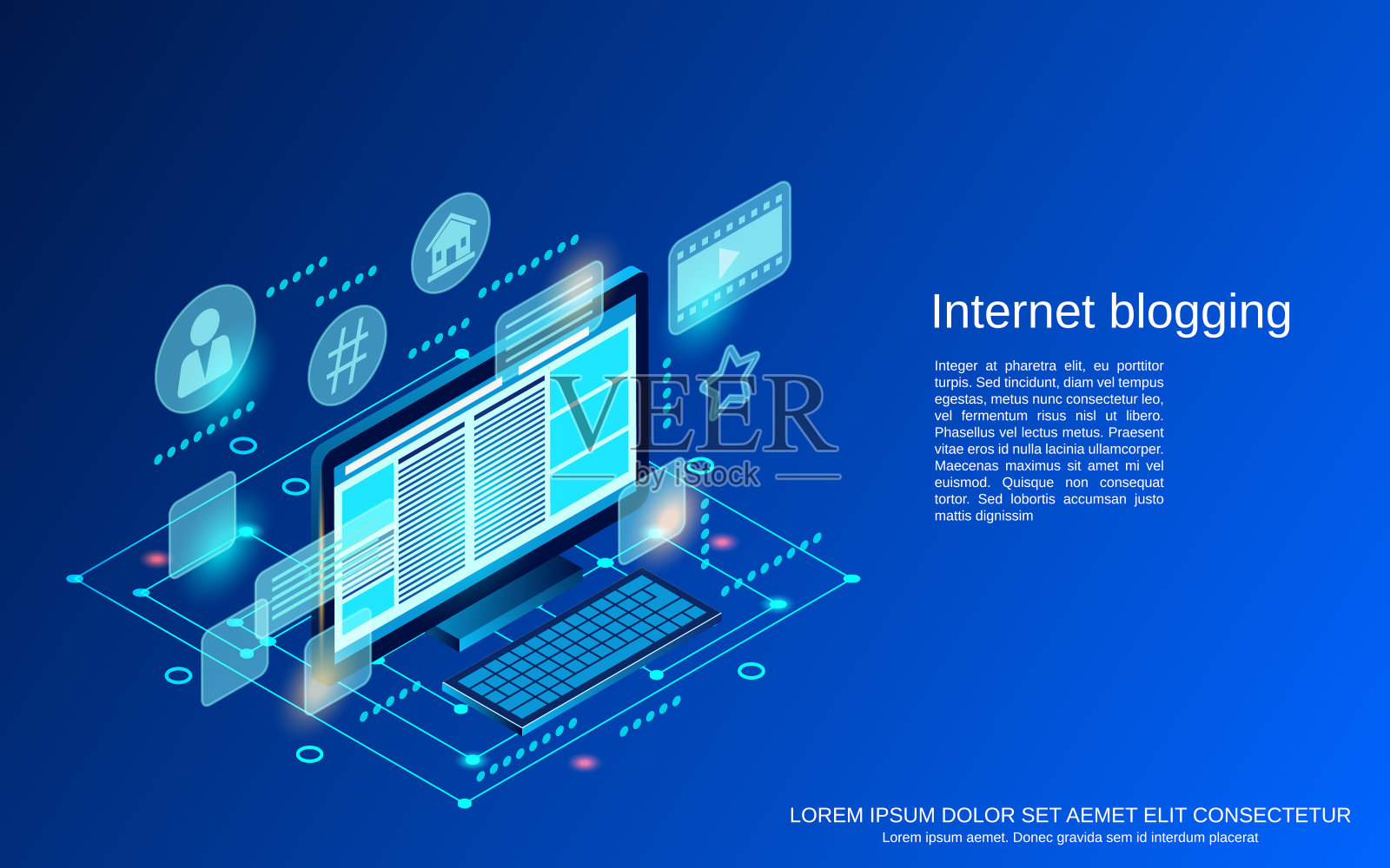 网络博客矢量概念插画图片素材