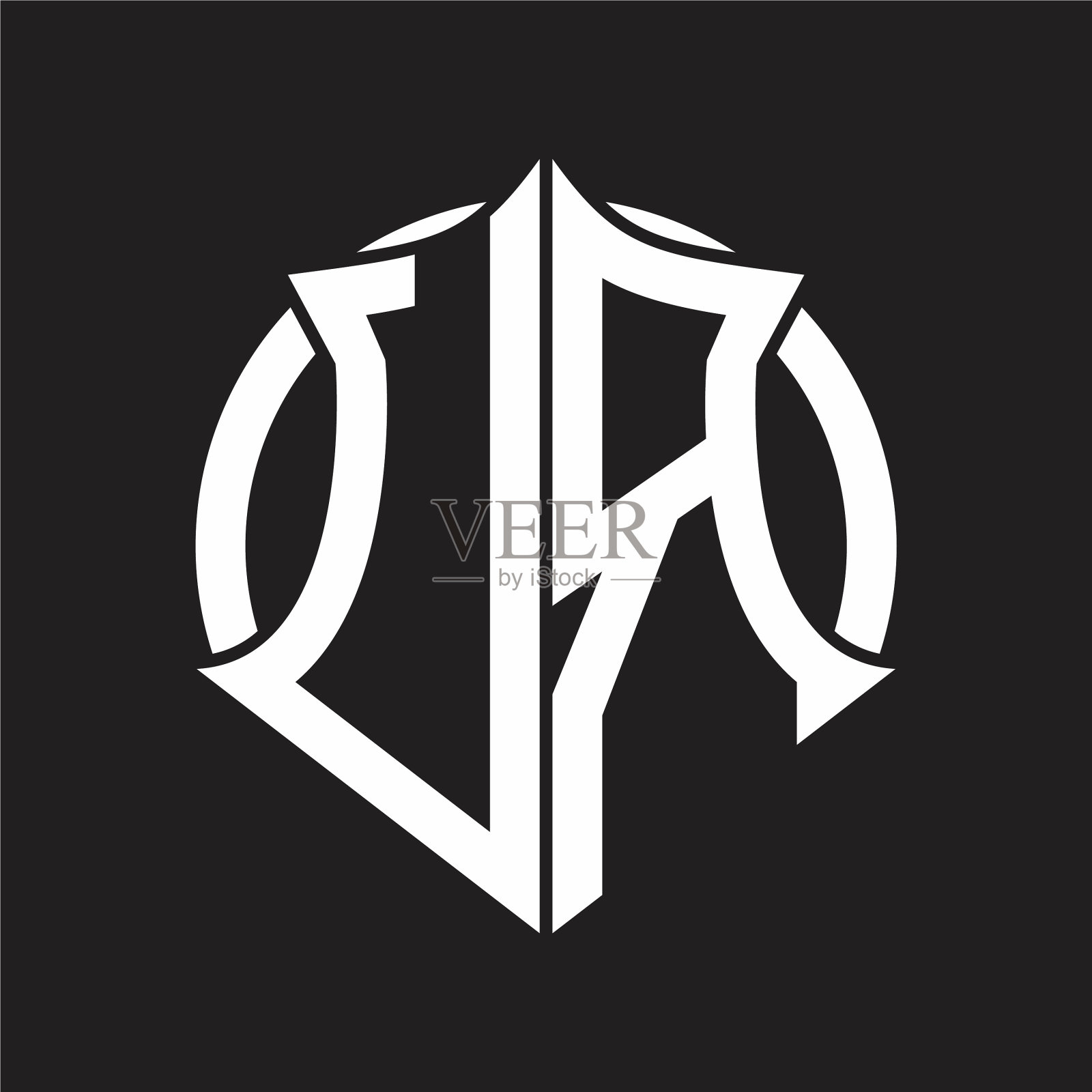 你的标志字母与会徽和圆形插画图片素材