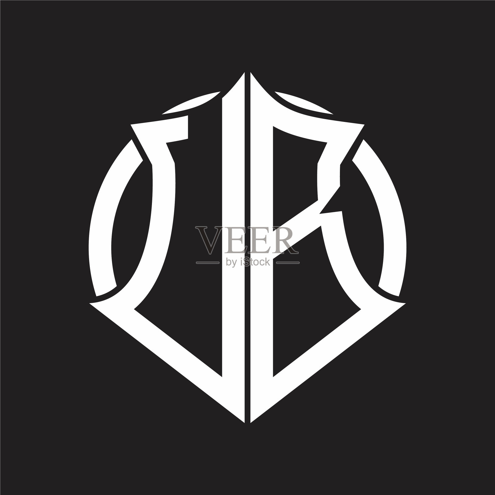 Ub标志与会徽和圆的交织字母插画图片素材