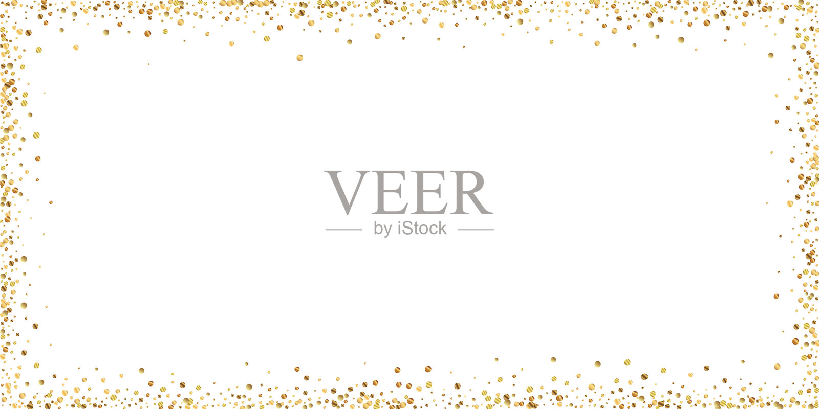 金色五彩纸屑，奢华闪闪，五彩纸屑散落插画图片素材