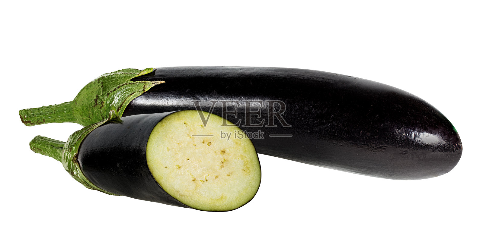 茄子孤立在白色背景与修剪路径照片摄影图片